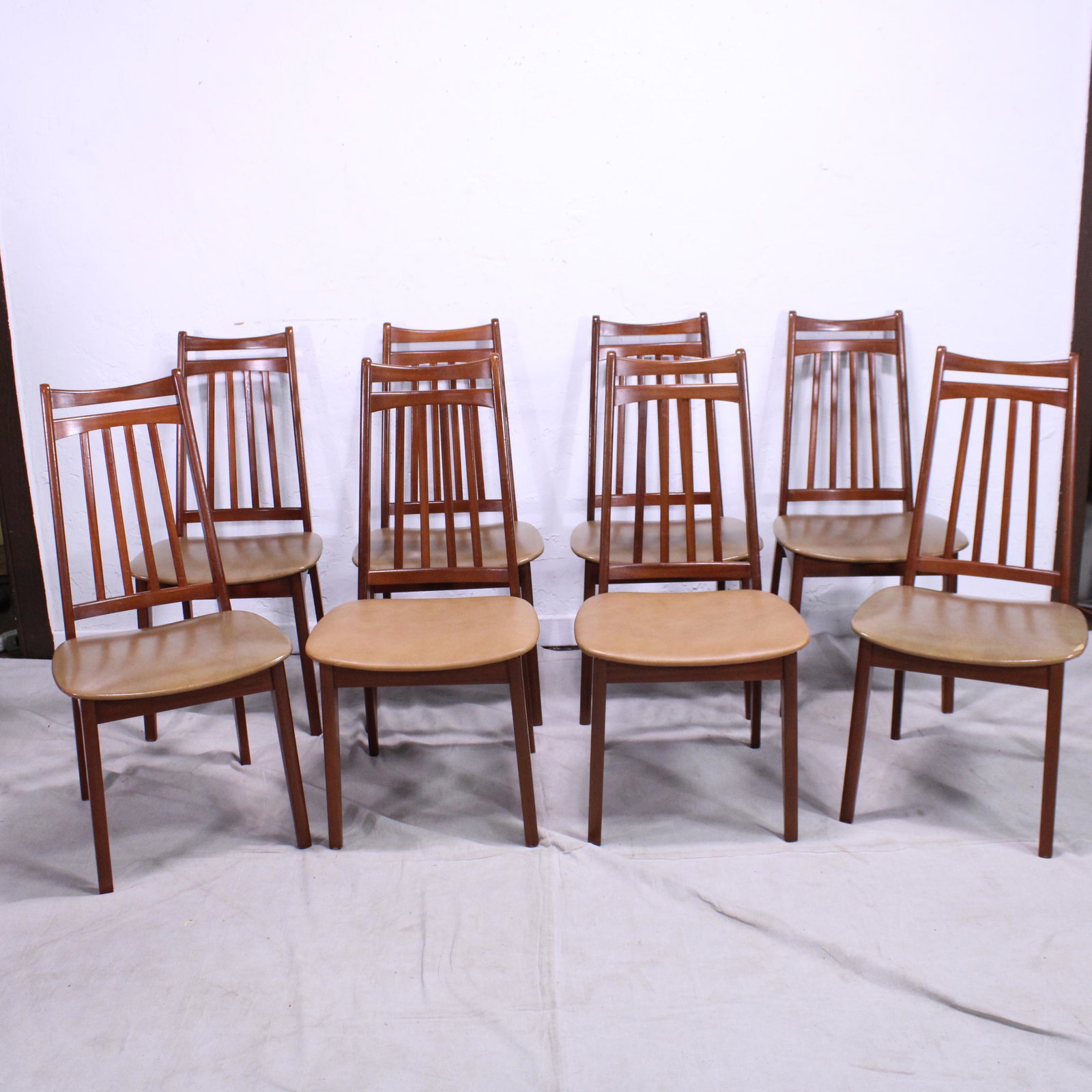 Set of 8 High back Mid Century Dining Chairs (1 of 7)