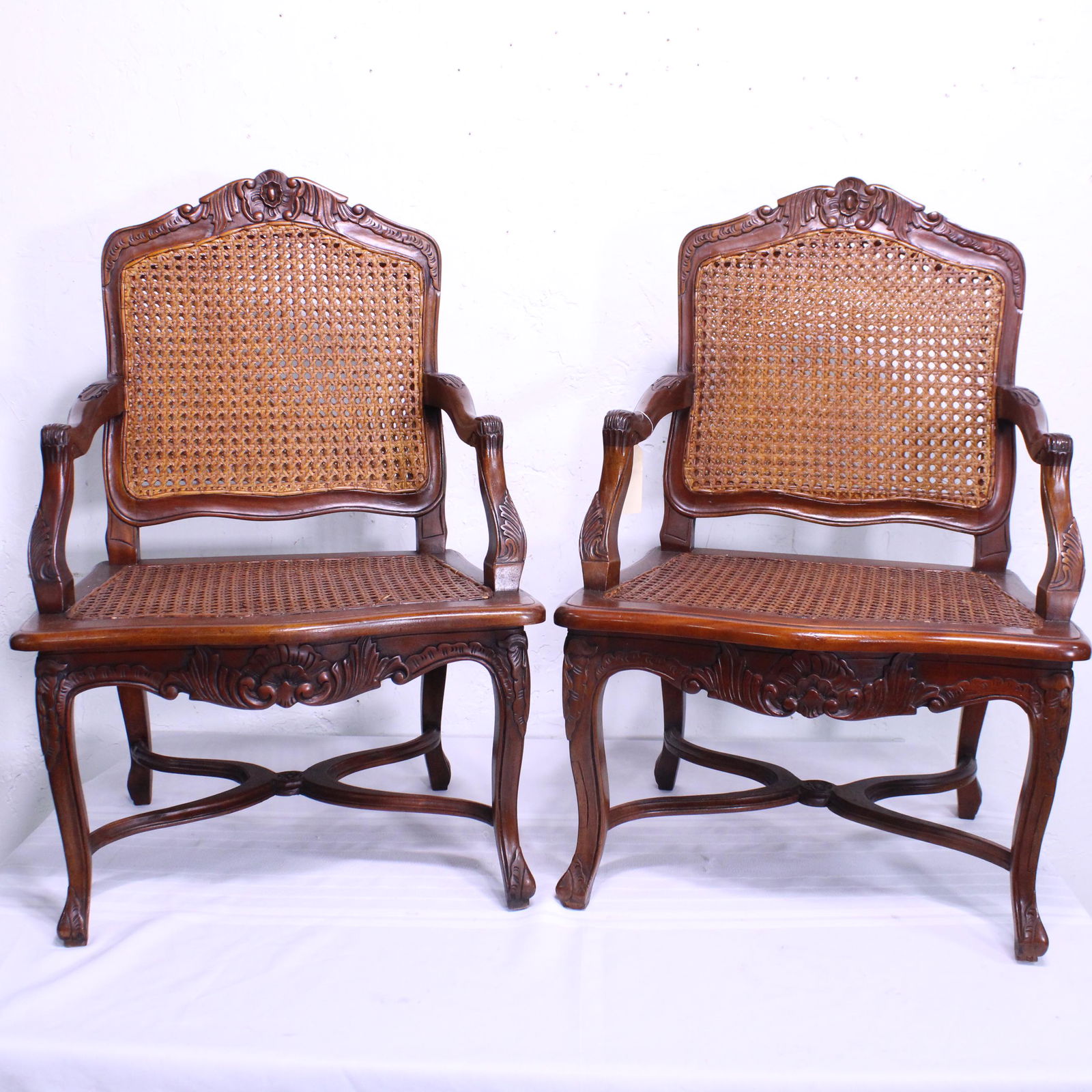 Pair of Double Caned Children's Armchairs: Pair of Double Caned Children's Armchairs - 29 in tall x 20 x 15