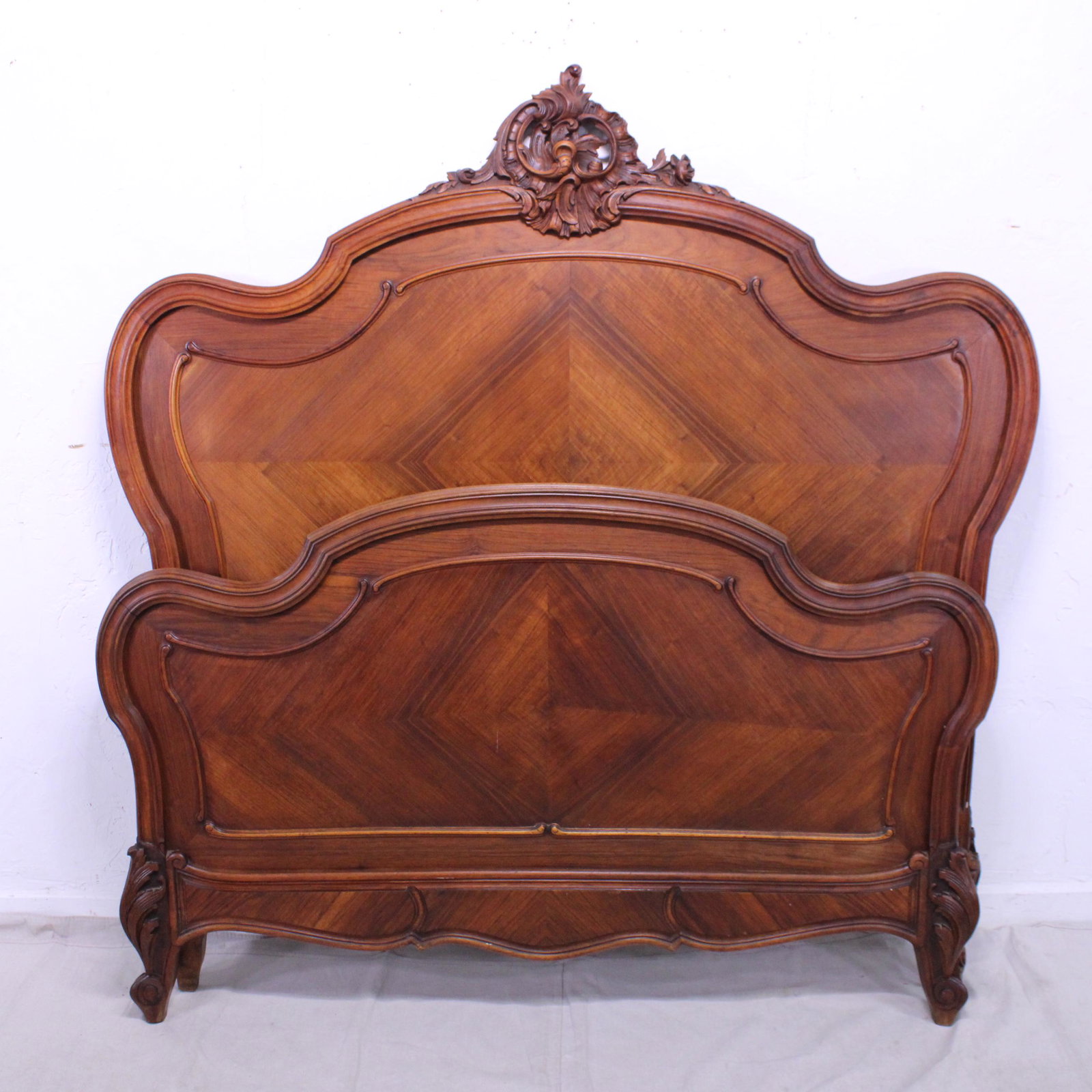 French Carved Bed - No Rails: French Carved Bed - No Rails - 64 in tall x 61 x 3