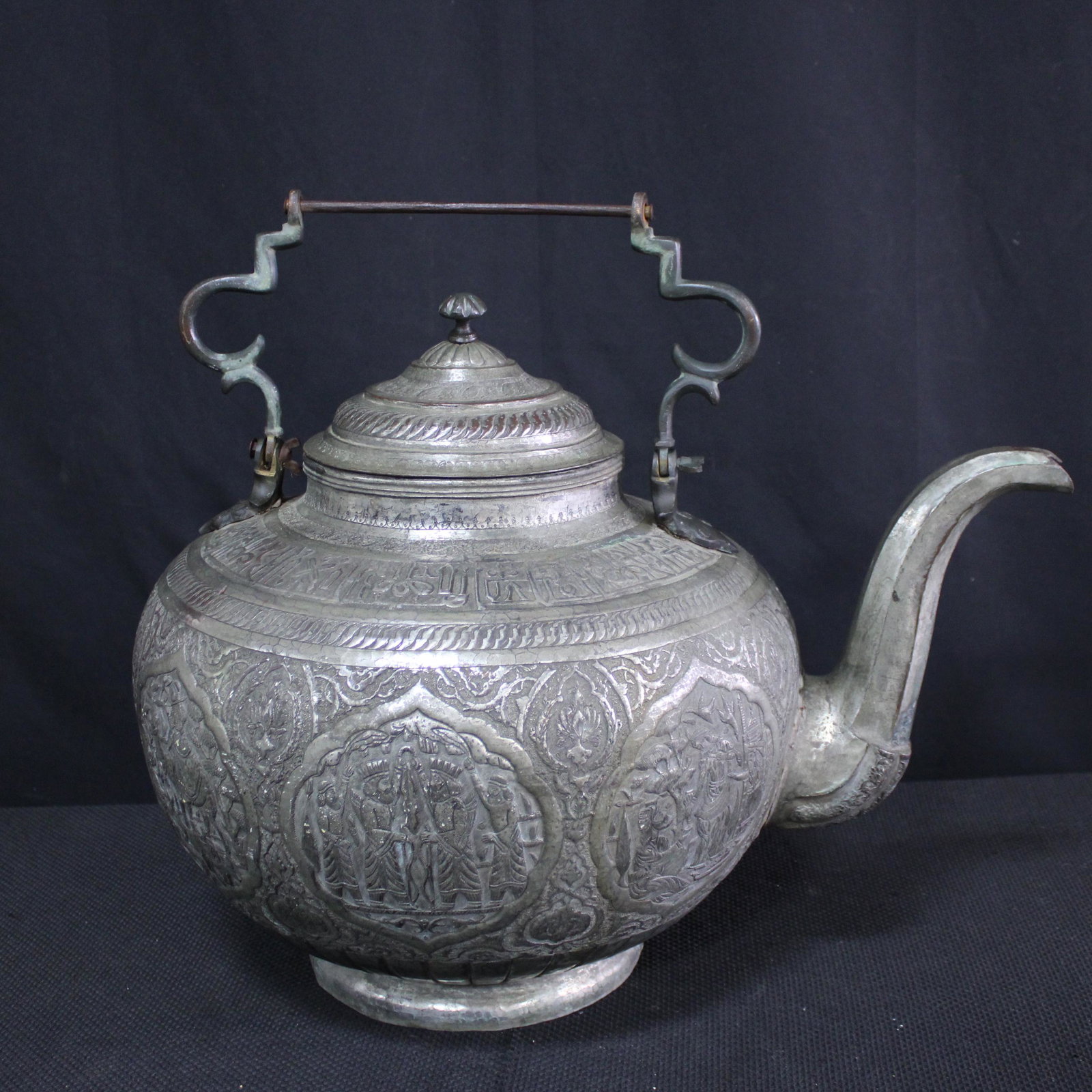 Large Metal Tea Kettle: Large Metal Tea Kettle - 20 in tall x 27 x 19 - Likely Copper