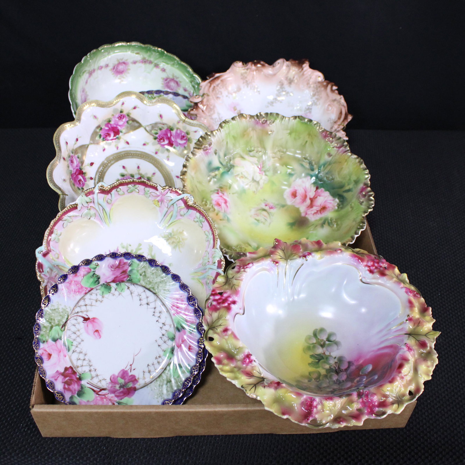 Collection of Floral China & Bowls - Approx. 10 Pieces: Collection of Floral China & Bowls - Approx. 10 Pieces (Nippon, R. S. Prussia)