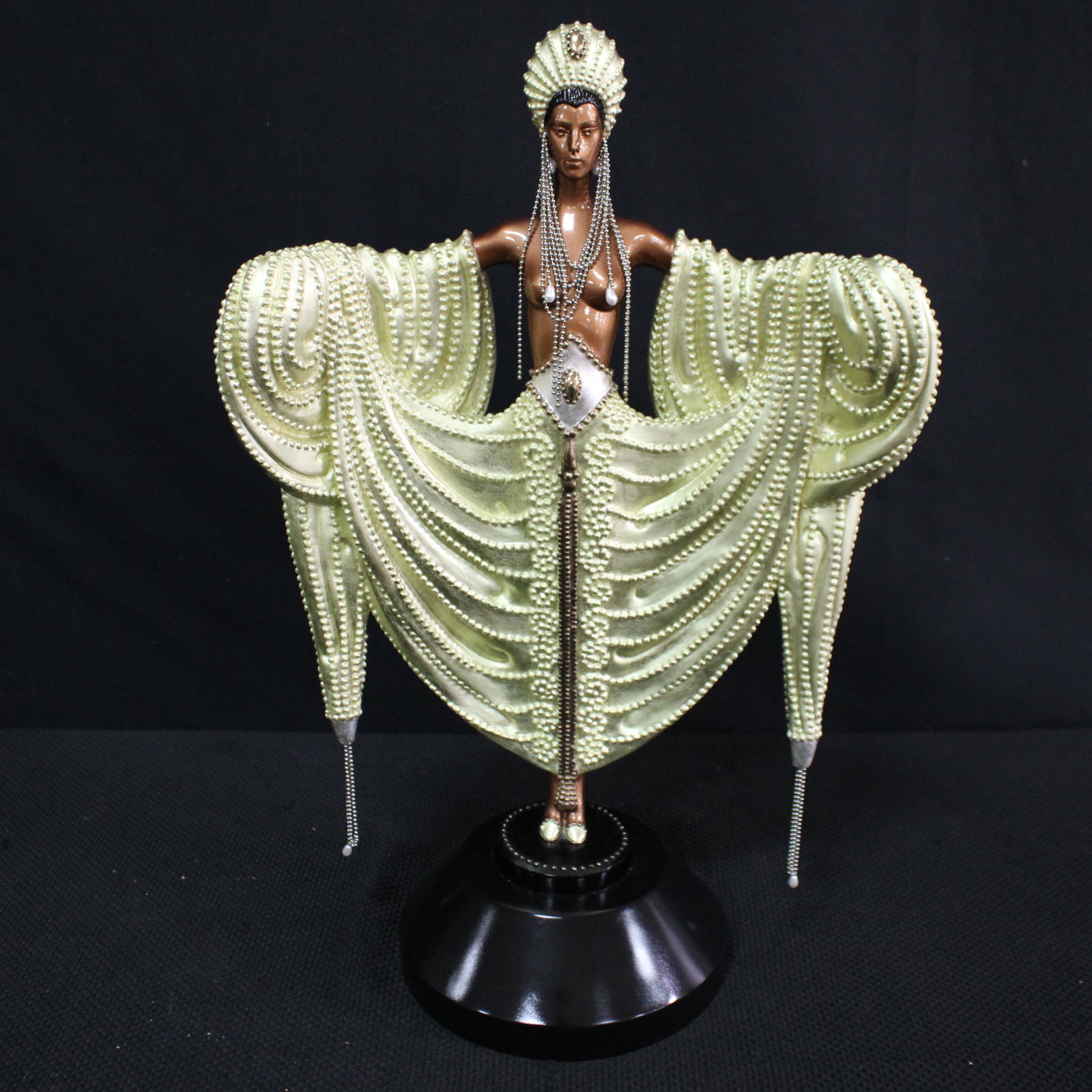 Deco Style Bronze Figure - Radiance by Erte - 1988: Deco Style Bronze Figure by Erte Born 1892 ( Romain De Tirtoff ) - 1988 - Chalk & Vermilion Fine Arts - 23 in tall x 8 x 16