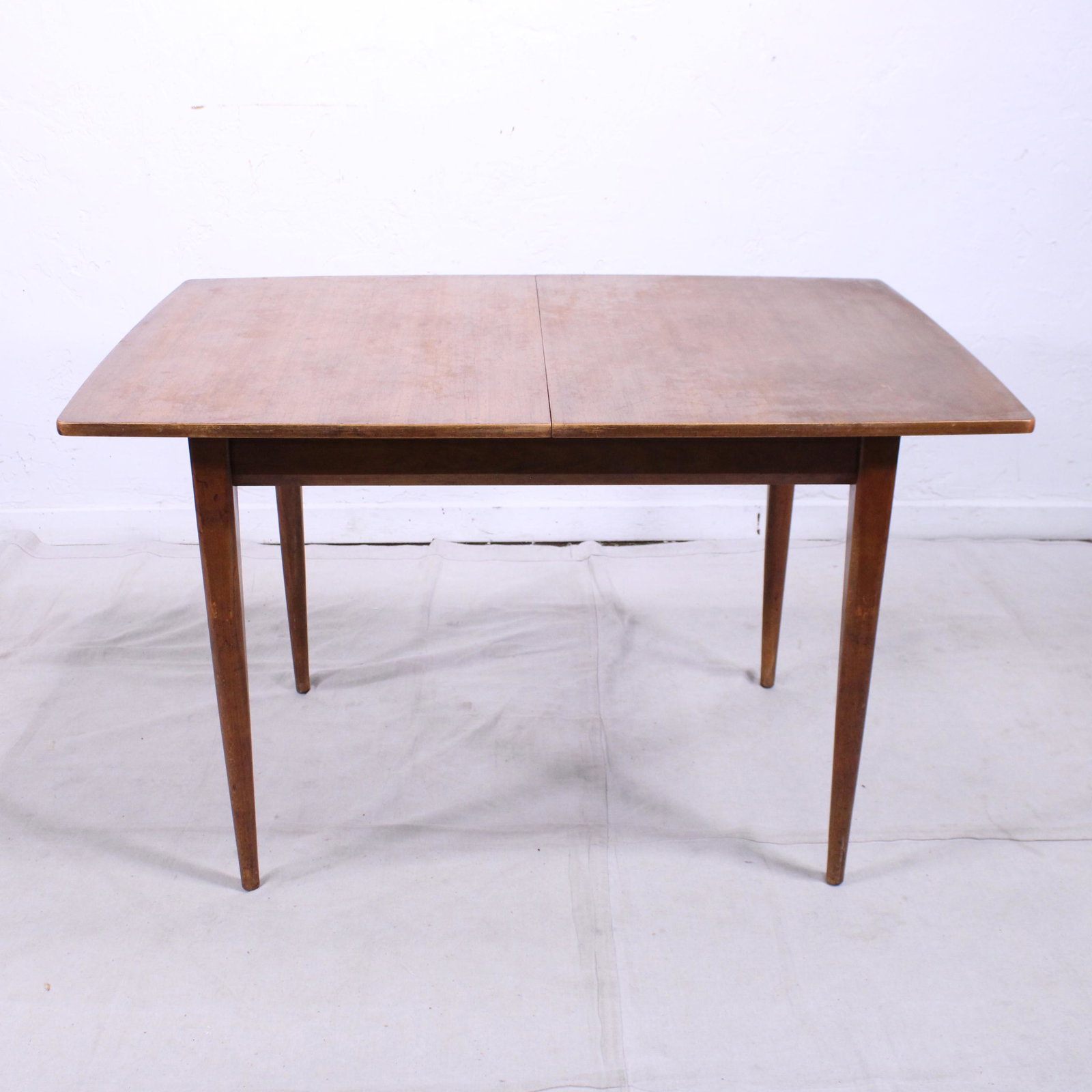 Mid Century Modern Dining Table & One Leaf: Danish Modern Style Rectangular Dining Table - Made in England. - 29 in tall x 48 (plus and 18 in leaf) x 33