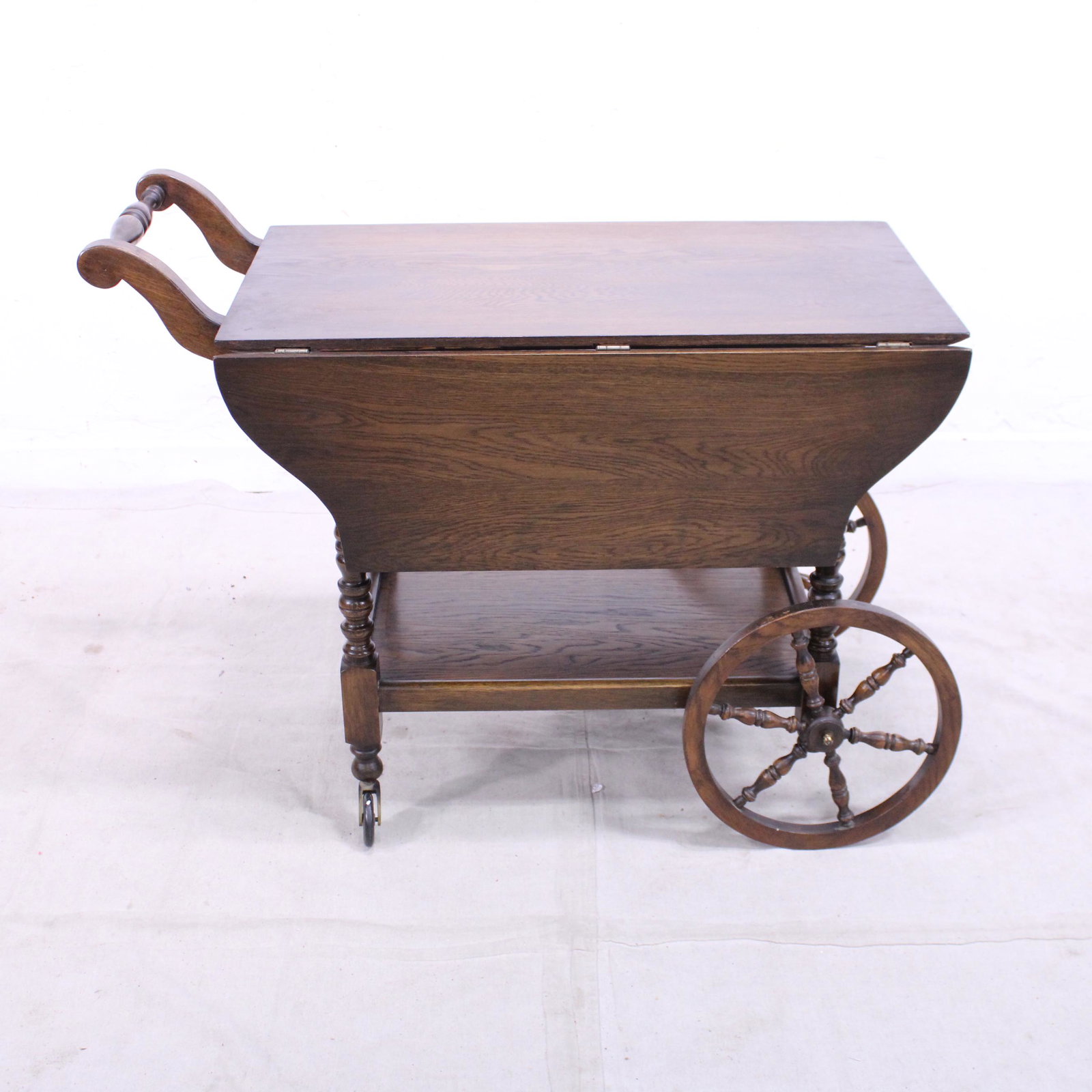 Oak Drop Leaf Drinks Trolley: Oak Drop Leaf Drinks Trolley - 39 in tall x 36 x 19