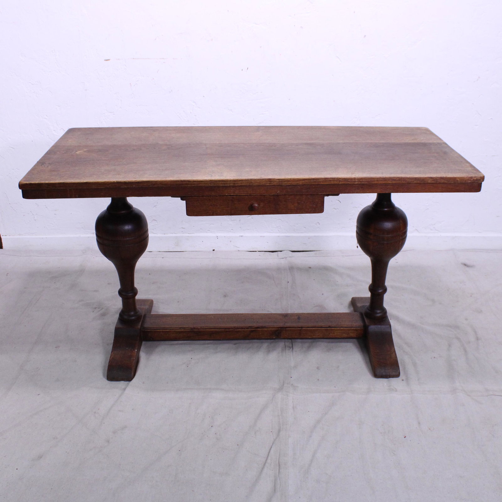 Oak Refectory Table With Drawer: Oak Refectory Table With Drawer - 31 in tall x 56 x 26 when closed