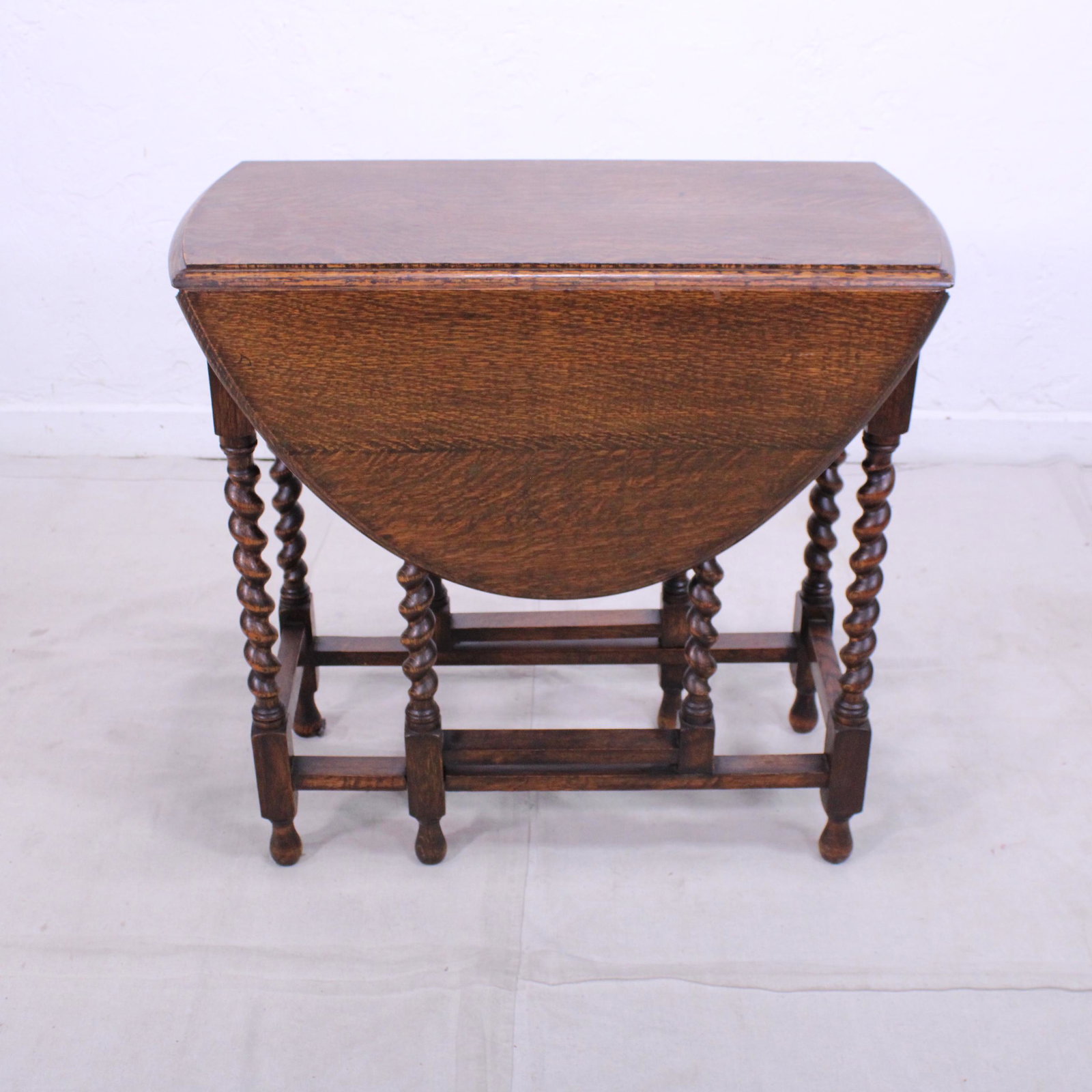 English Oak Drop Leaf Barley Twist Table #2: English Oak Drop Leaf Barley Twist Table - 29 in tall x 30 x 40 when opened