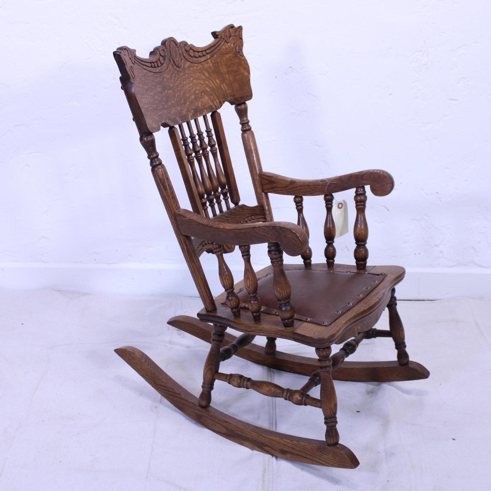 American Childs Rocker with Leather Seat: American Childs Rocker with Leather Seat - 32 in tall x 18 x 26