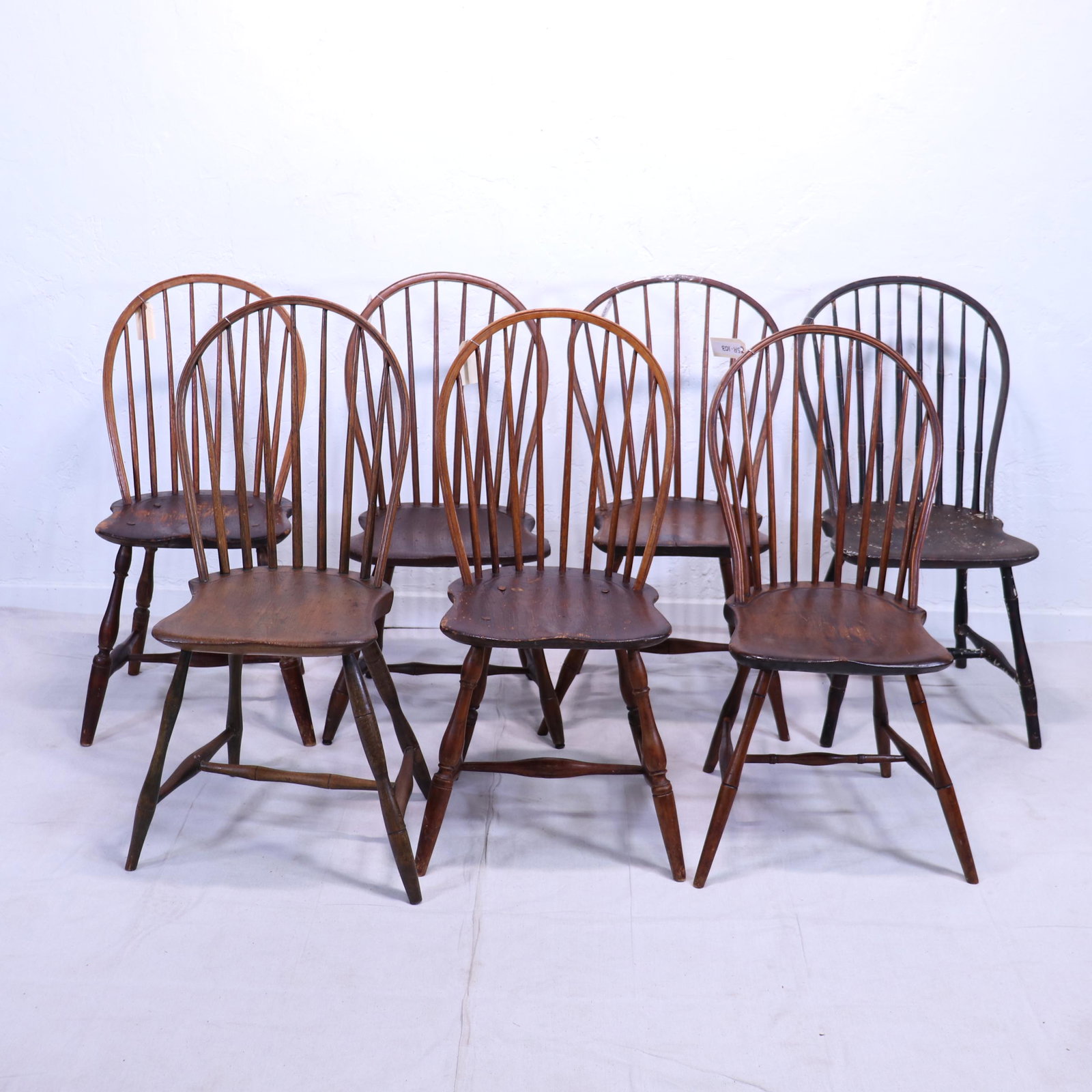 7 Spindle Back Windsor Style Chairs: 7 Spindle Back Windsor Style Chairs - 37 in tall x 18 x 16