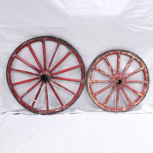 Two Red Wagon Wheels 1