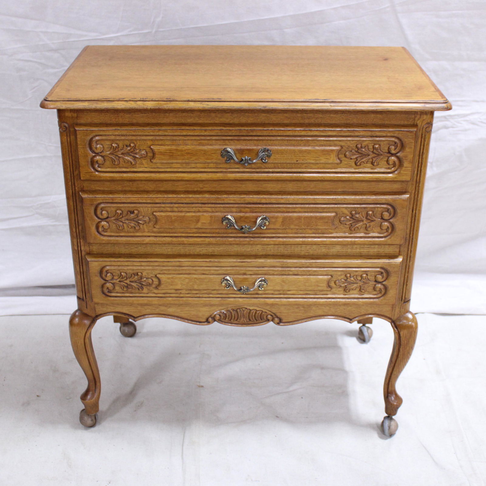 Three Drawer Light Oak Country French Chest (1 of 6)