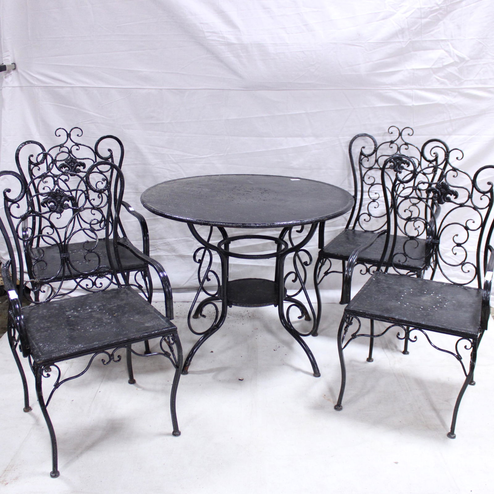 European Black Metal Outdoor Patio Set (1 of 6)