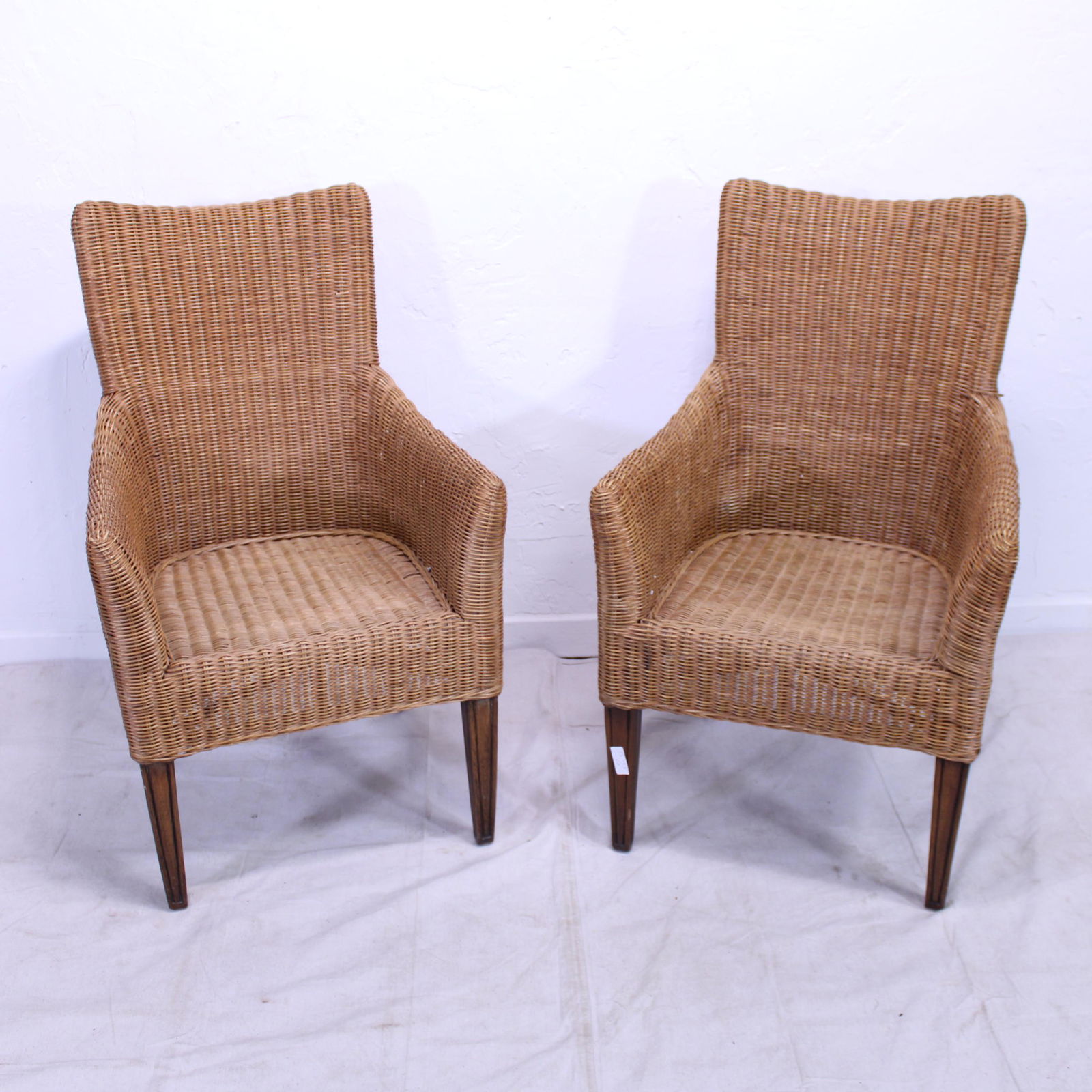 Pair of Modern Wicker Armchairs (1 of 6)