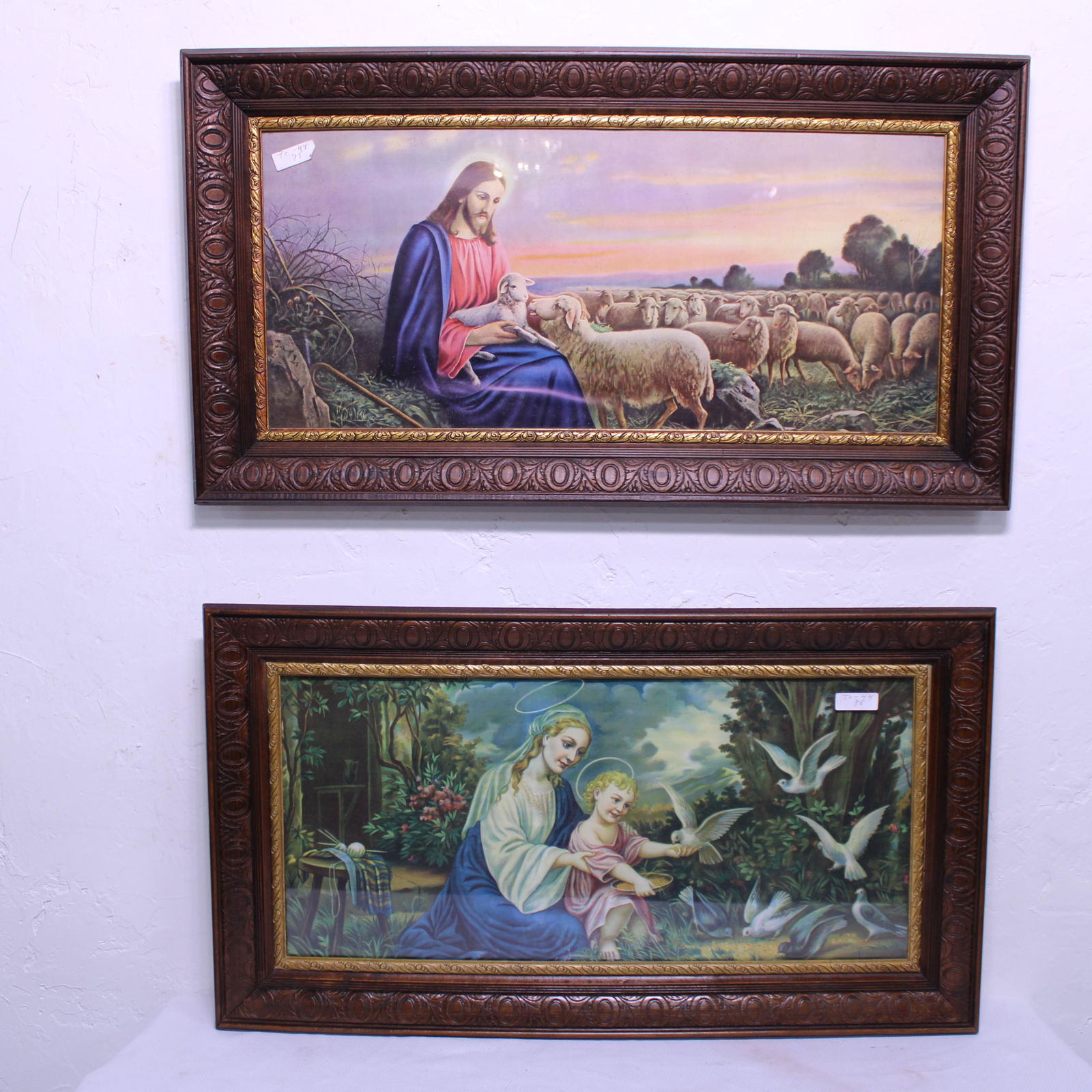Two Framed Religious Prints Under Glass (1 of 4)