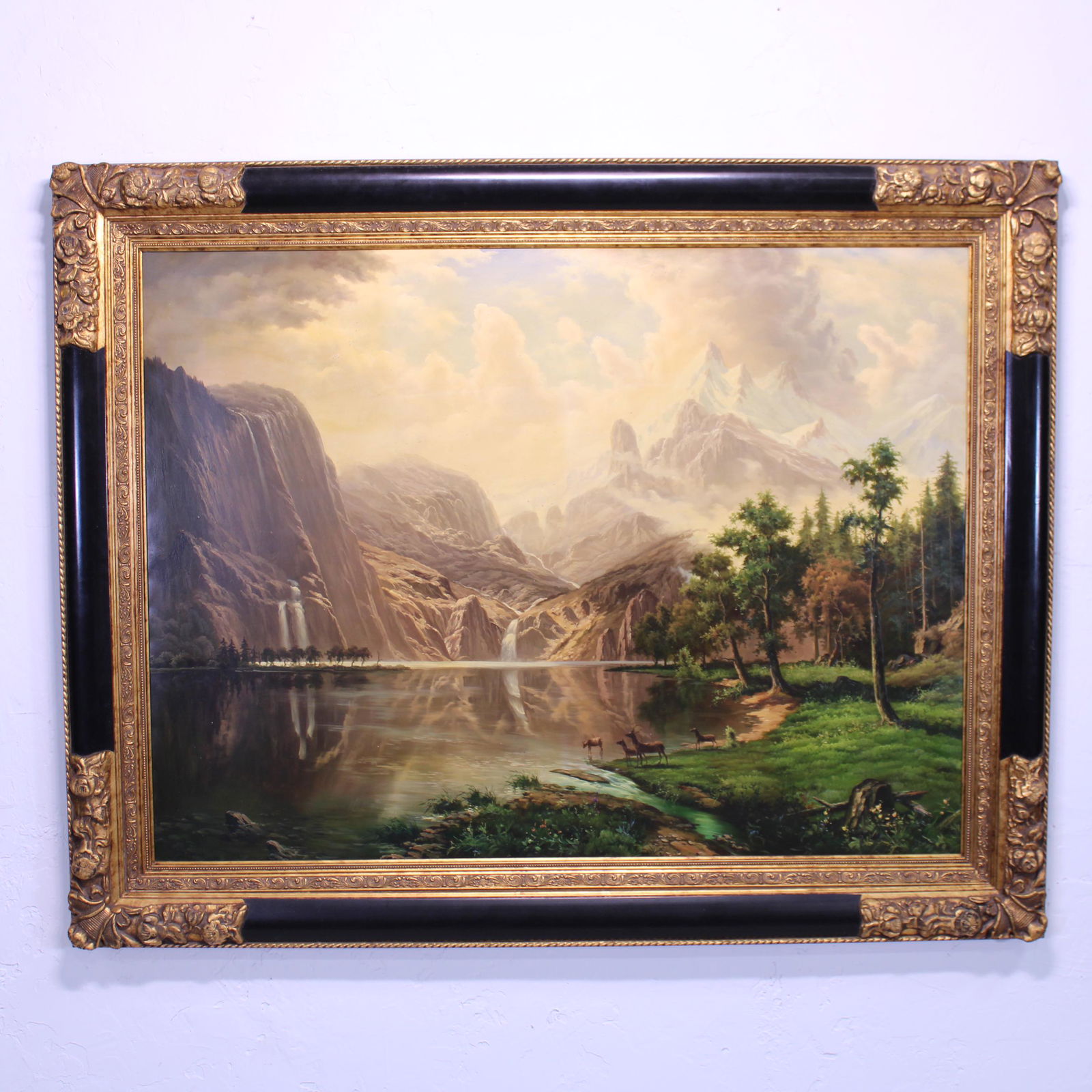 Framed Art on Canvas - Landscape with Mountains (1 of 5)