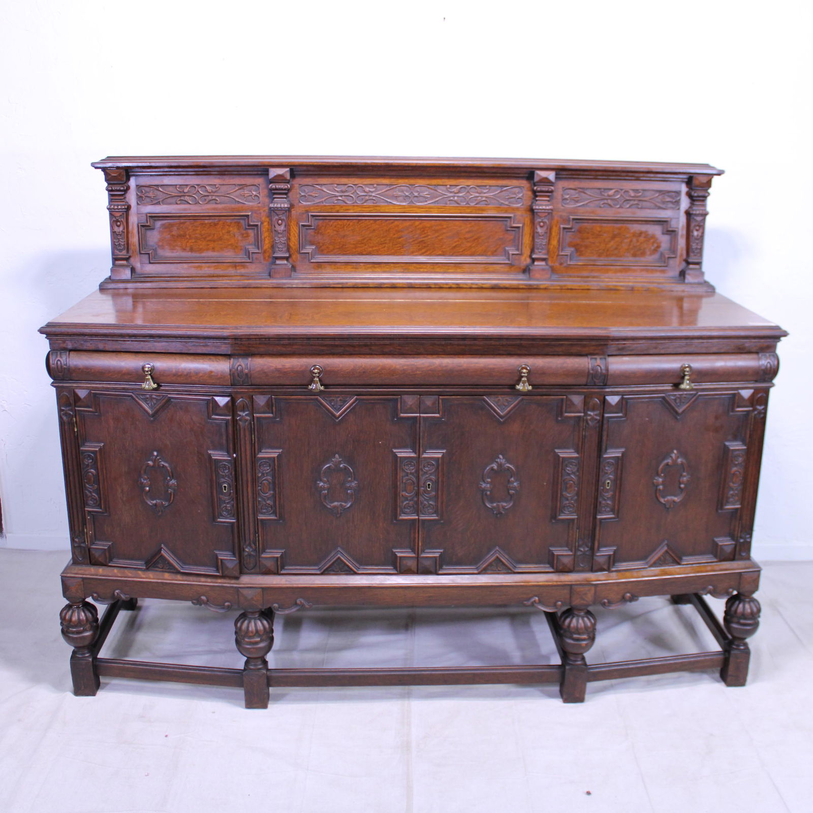 Carved Oak British Sideboard (1 of 9)