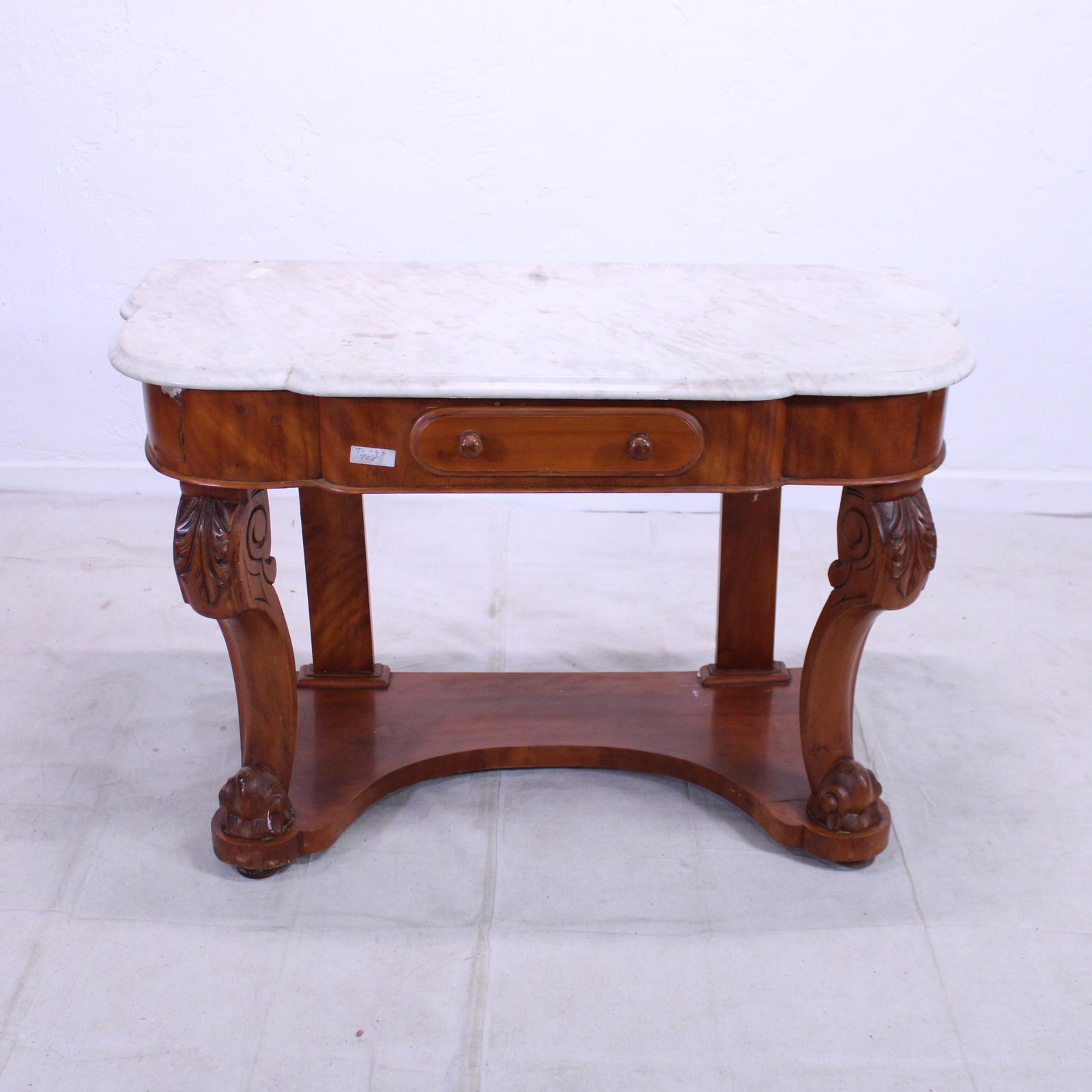 White Marble Top Console Table / Washstand (1 of 6)