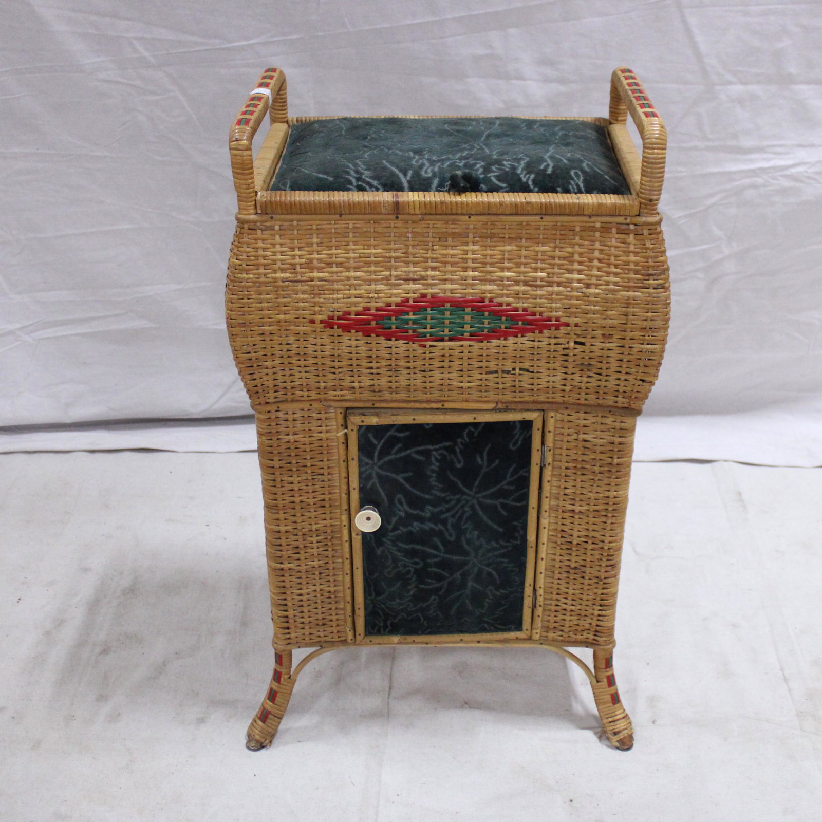 Tall Wicker Lift Top Sewing Box: Tall Wicker Lift Top Sewing Box - 36 in tall x 21 x 13