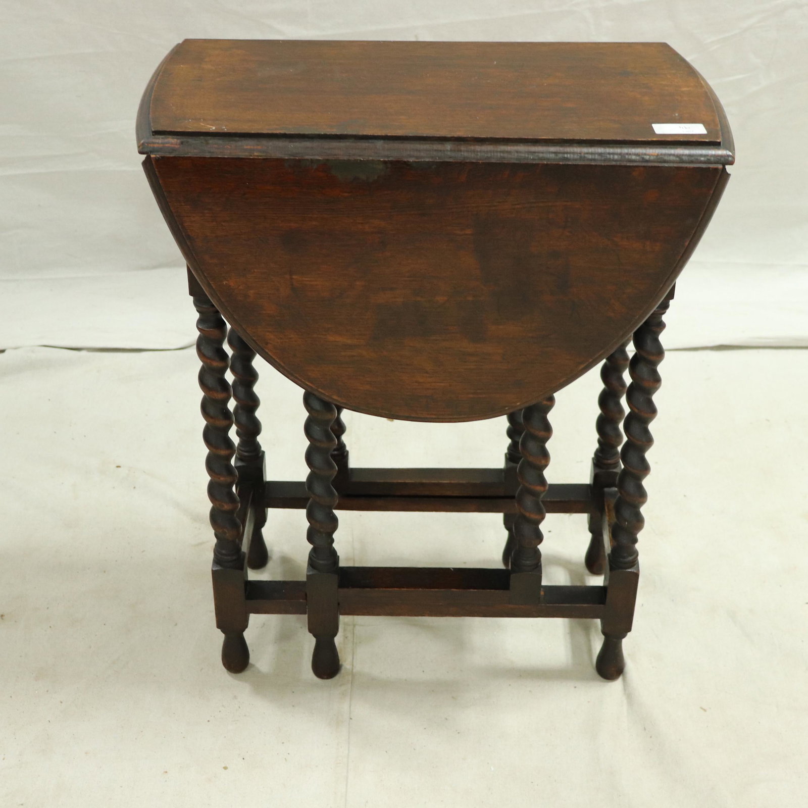 Small Scale British Oak Drop Leaf Table: British Oak Drop Leaf Table - 29 in tall x 25 x 14 when closed - Plus two 12 in leaves
