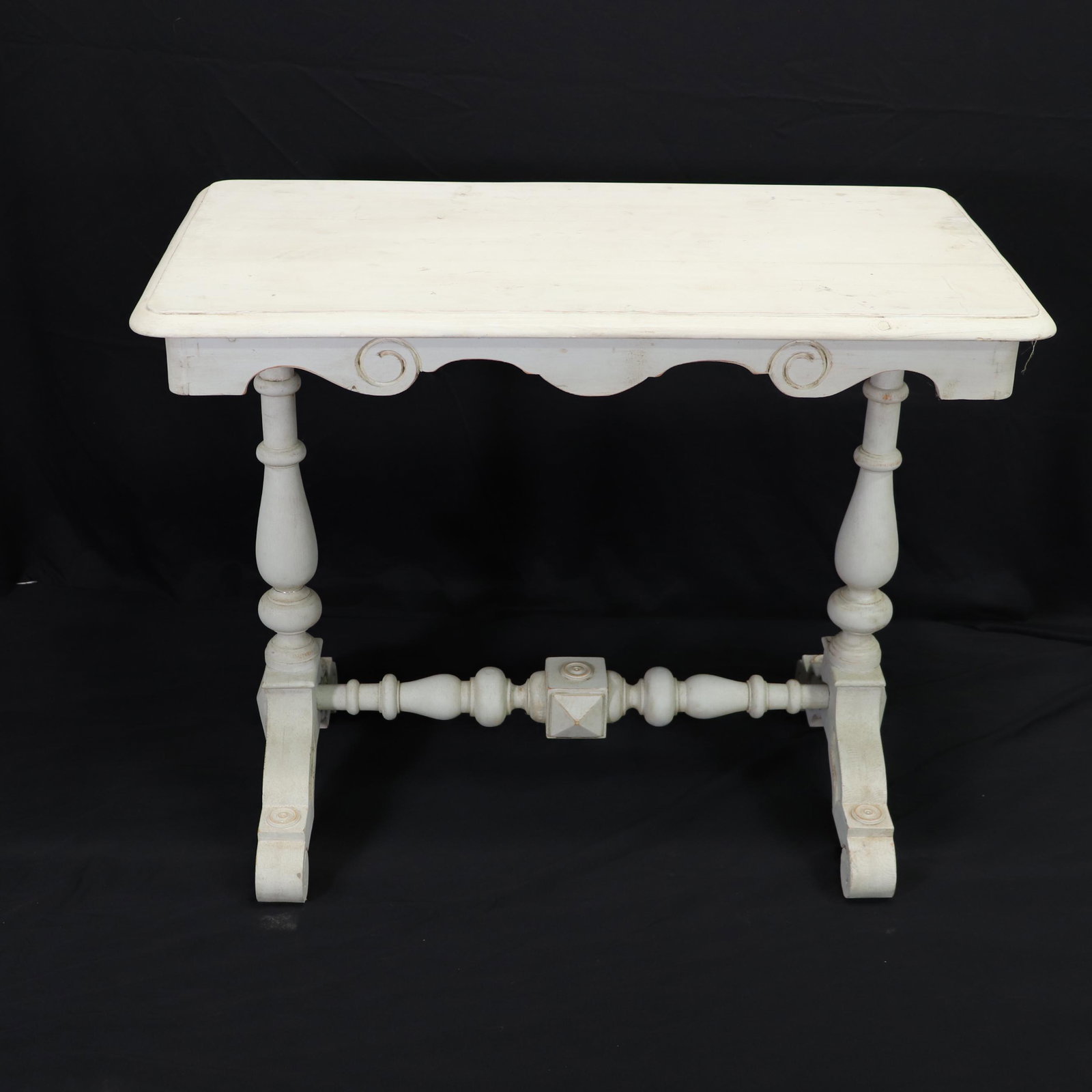 Painted Swedish Hall / Console Table: Painted Swedish Tall Painted Swedish Hall / Console Table has been restored and repainted with milk paints "Oyster White" 30 in tall x 37 x 21
