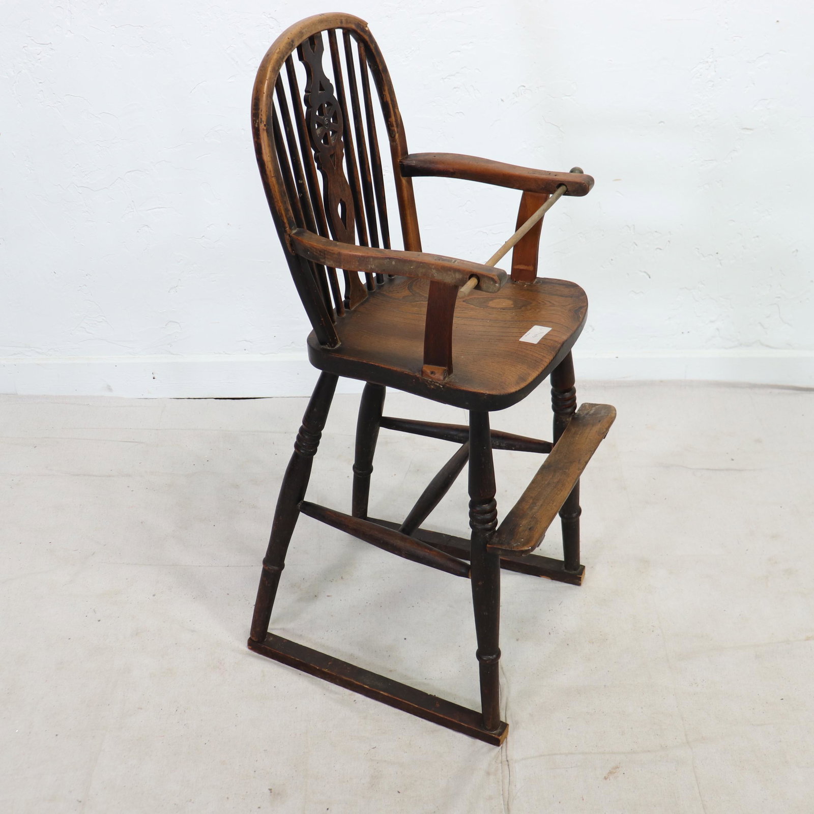 Childs High Chair - Windsor Wheel Back Style: Childs High Chair - Windsor Wheel Back Style - 36 in tall x 14 x 18