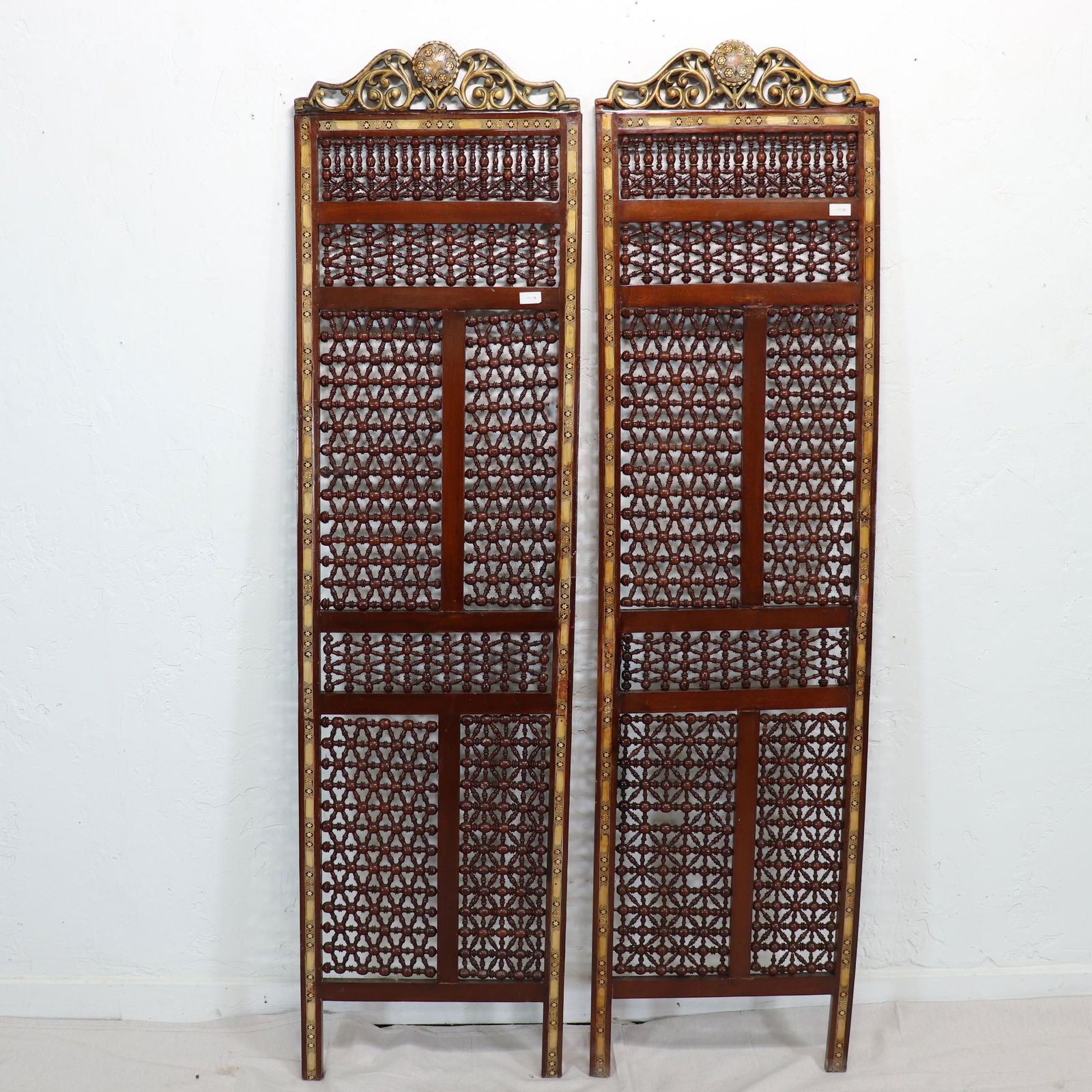 Two Carved, Painted & Inlaid Wood Panels (1 of 10)