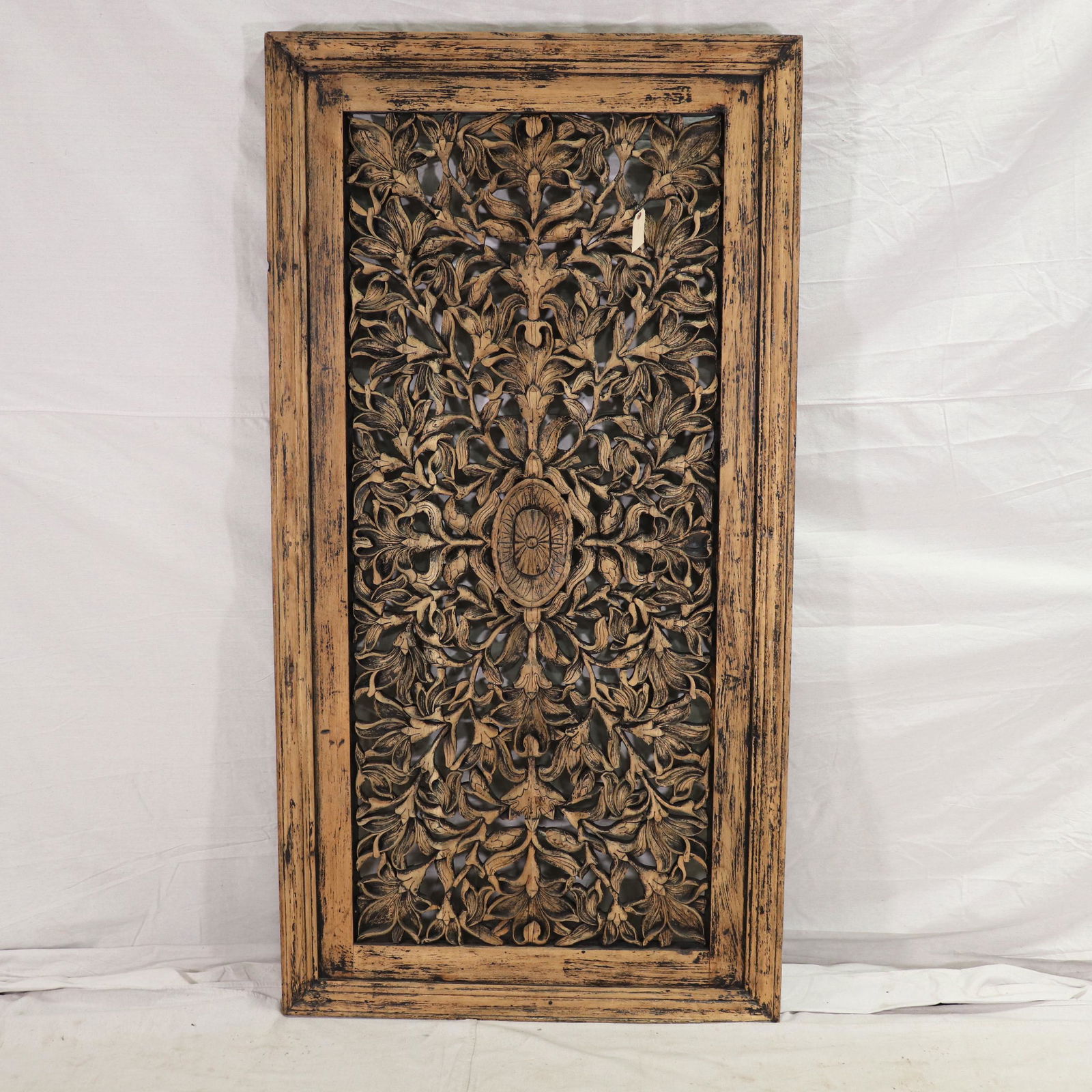 Framed Painted Carved Panel (1 of 5)