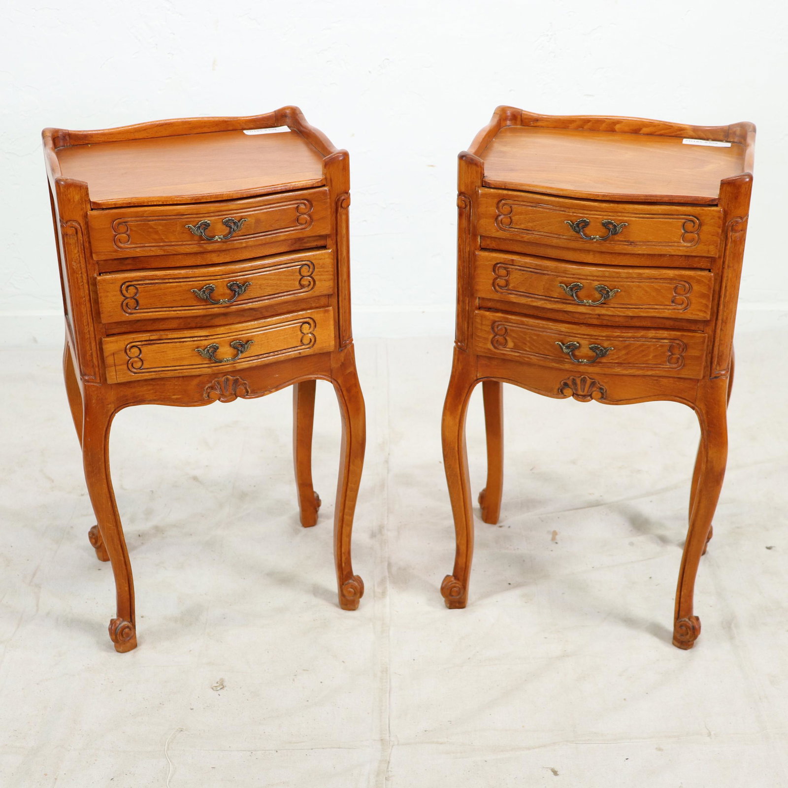 Pair of Louis XV Style French Pot Cupboards in Cherry: Pair of Louis XV Style French Pot Cupboards in Cherry - 29 in tall x 15 x 13