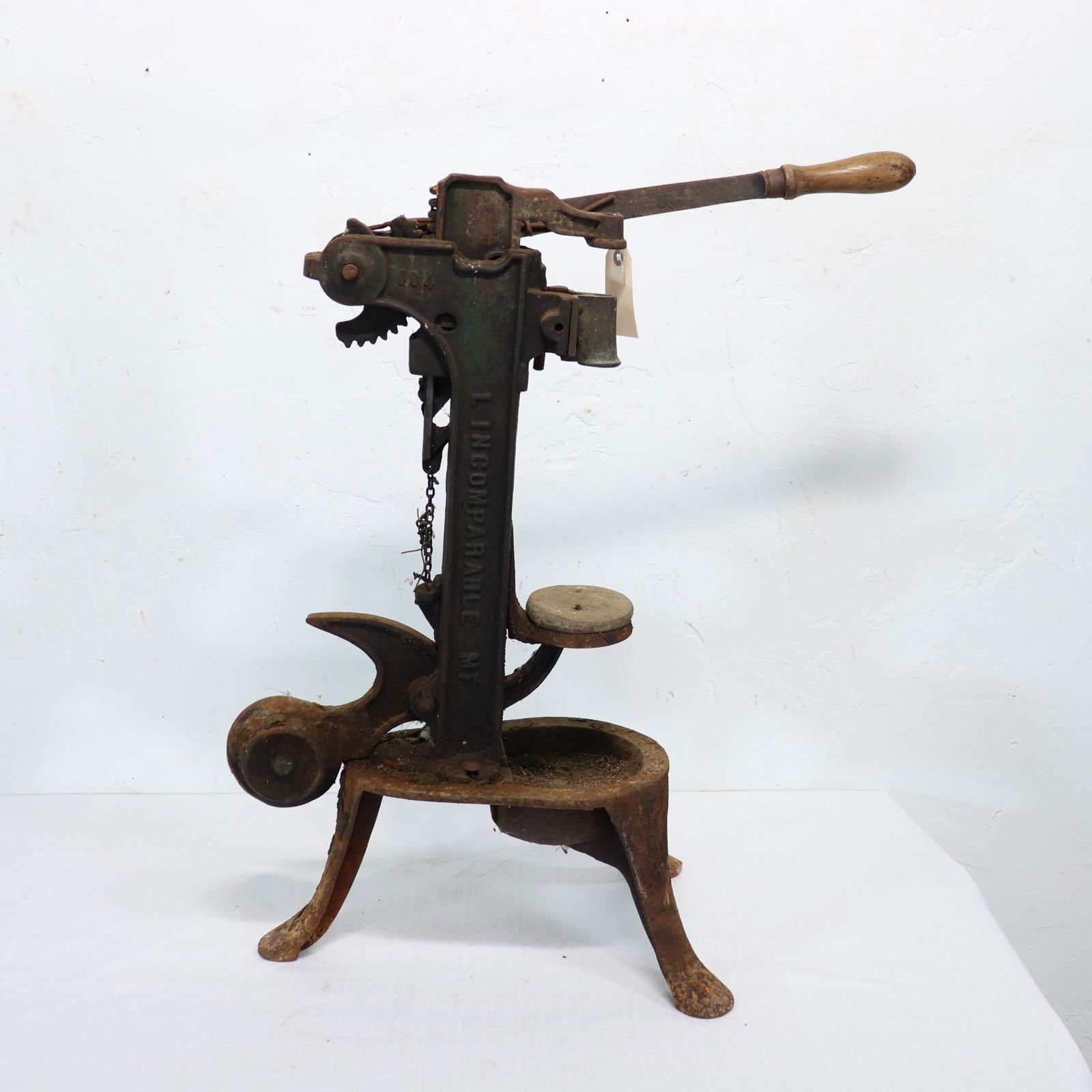 French 19th Century Cast Iron Wine Corker: French 19th Century Cast Iron Wine Corker - 41 in tall x 14 x 20