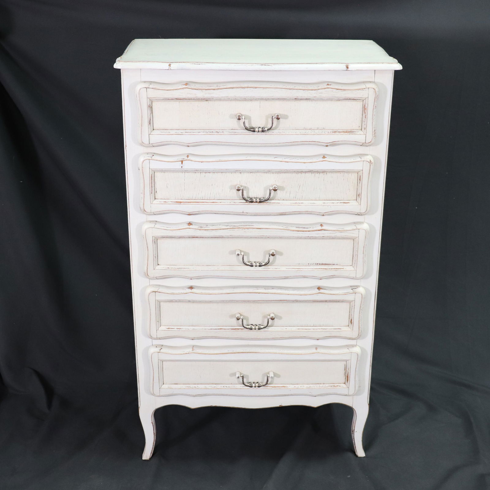 Louis XV Style Painted Tall Chest / Commode (1 of 5)