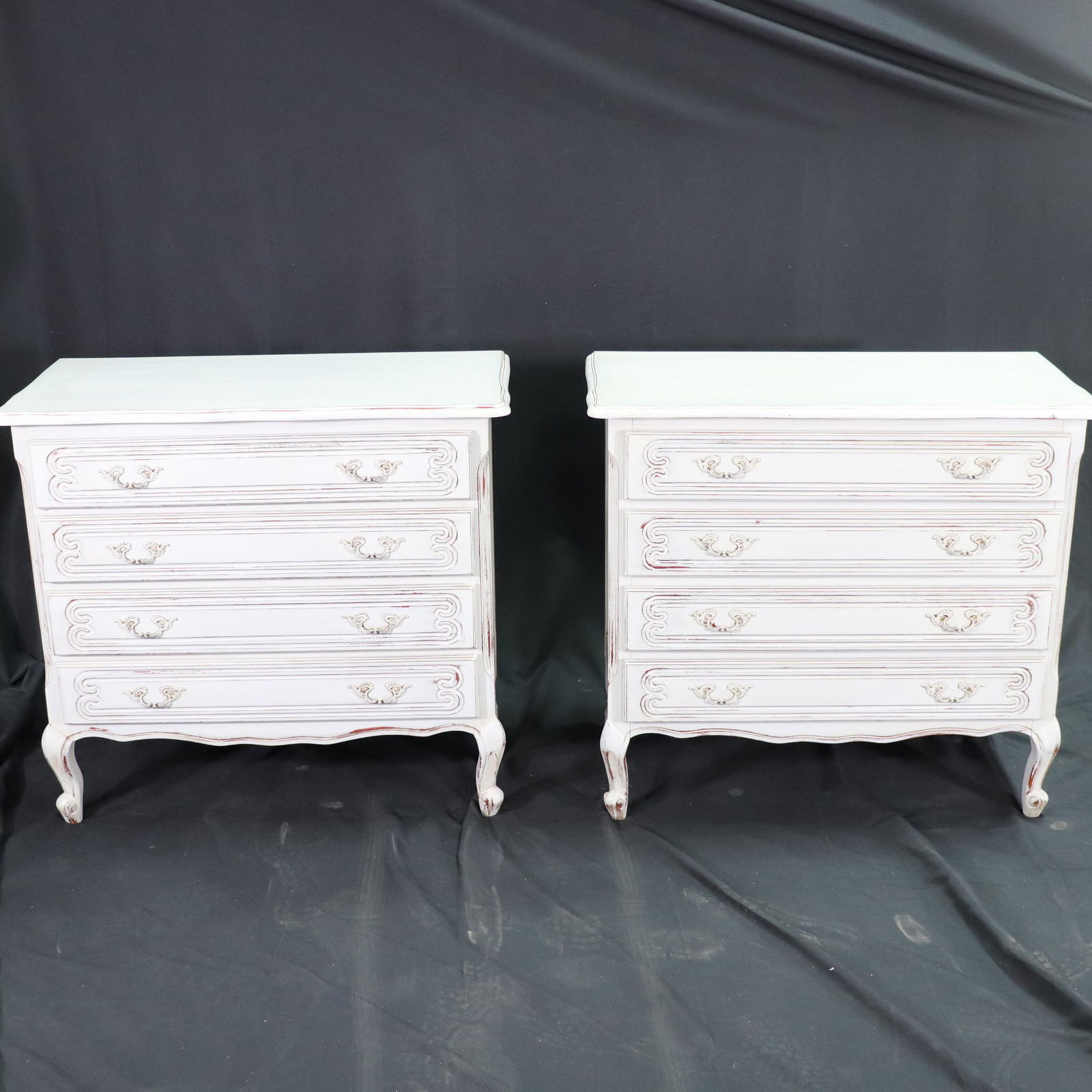 Pair of Louis XV Style Painted Chests in Cherry (1 of 5)