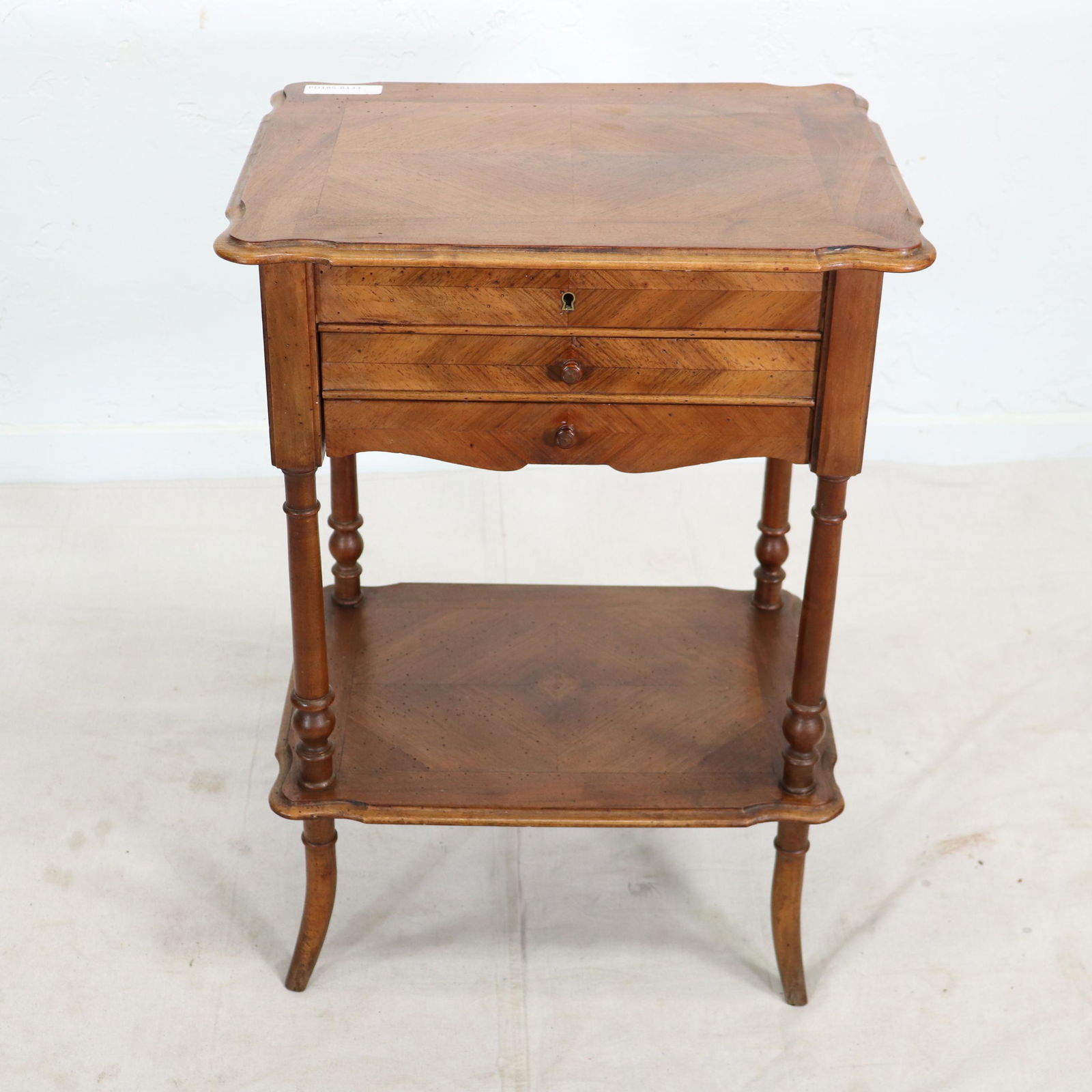 Louis XVI Style Lift Top Walnut Sewing Cabinet (1 of 6)