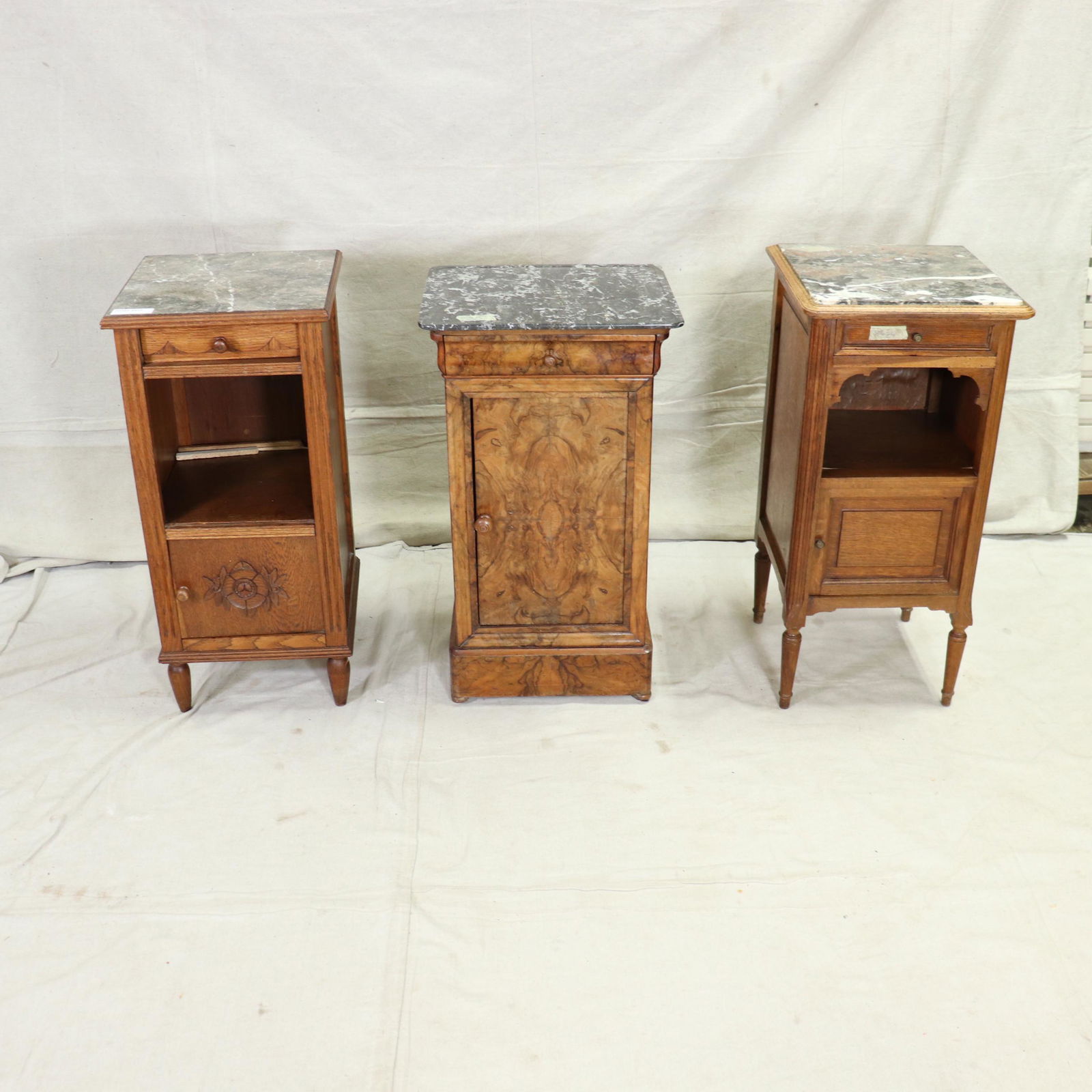 3 French Marble Top Pot Cupboards (1 of 10)