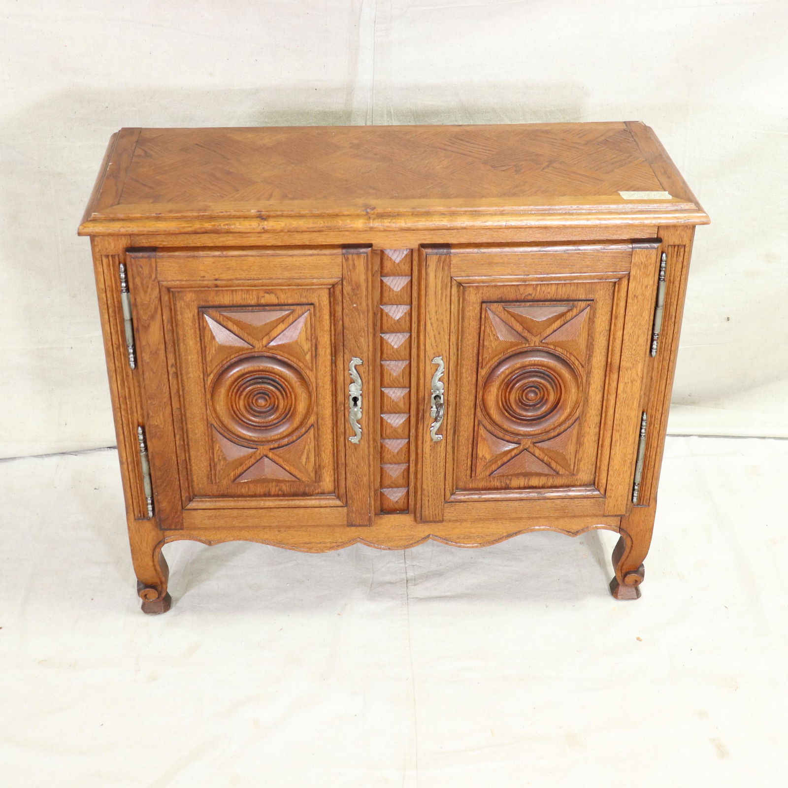 Louis XV Style Small 2 Door Oak Cabinet (1 of 5)