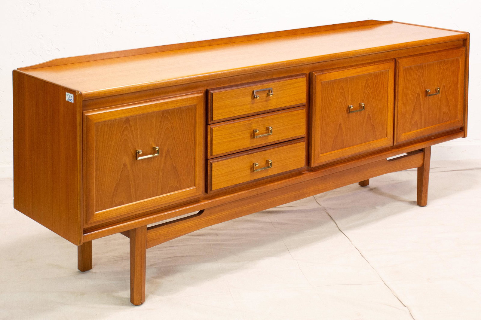 Mid Century Modern Teak Sideboard with Brass Pulls #1 (1 of 3)