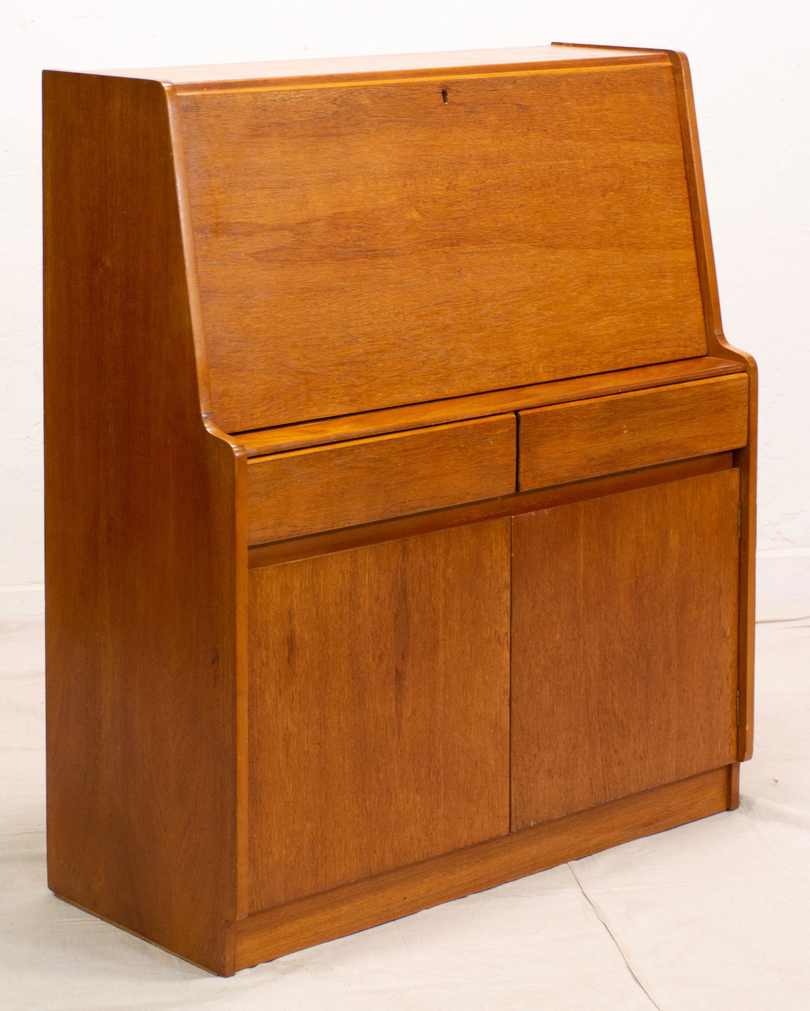 Teak Mid Century Modern Drop Front Desk #2 (1 of 6)