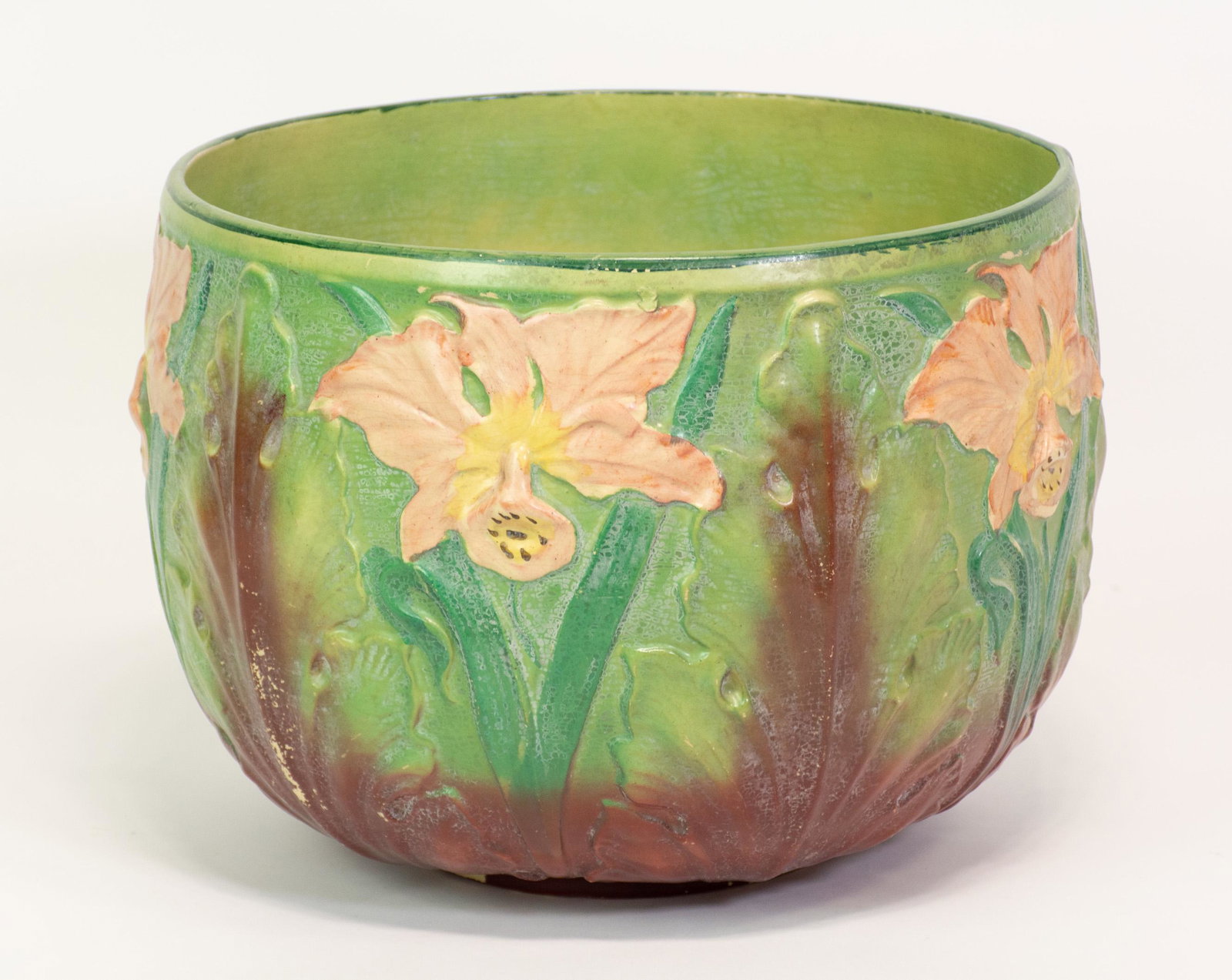 Painted Roseville Style Pot / Planter (1 of 1)