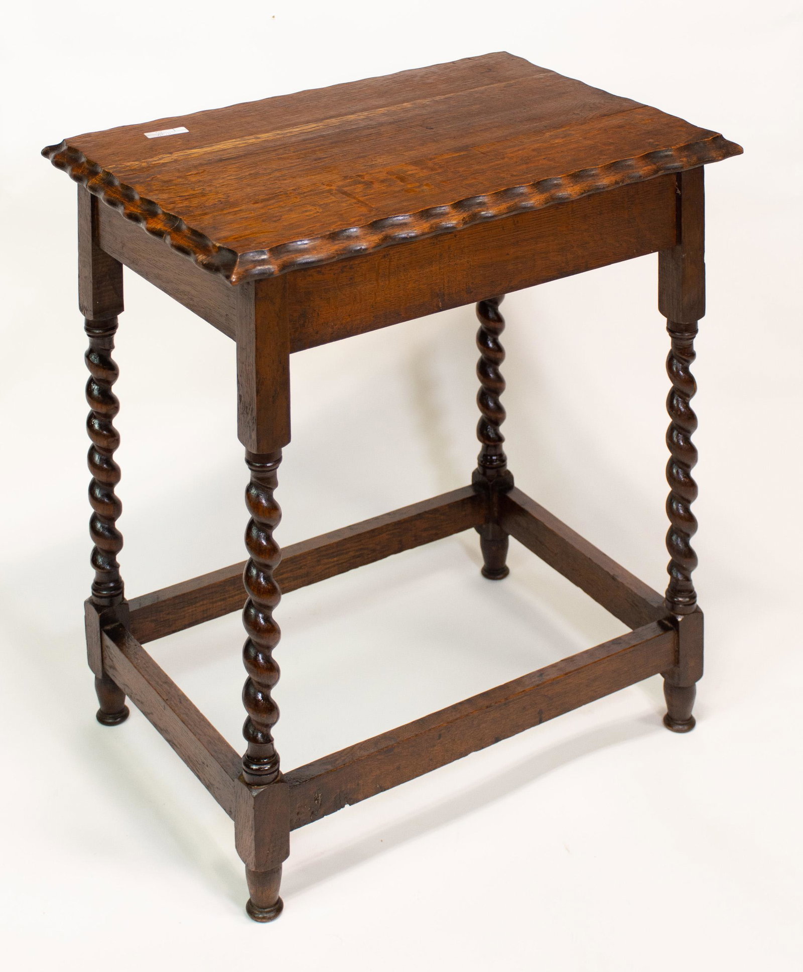 Oak Scalloped Edge Barley Twist Occasional Table (1 of 1)