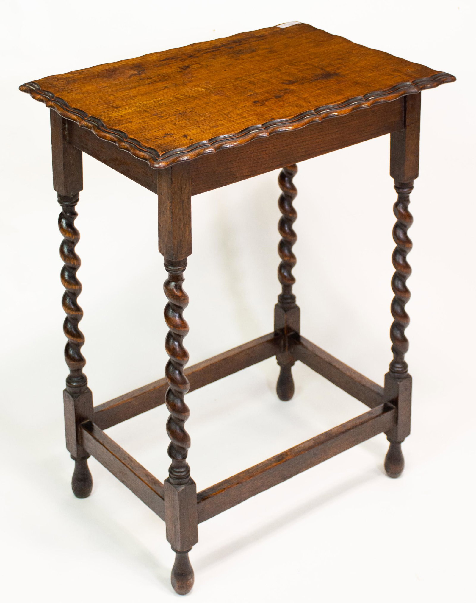 English Barley Twist Scalloped Edge Side Table (1 of 2)