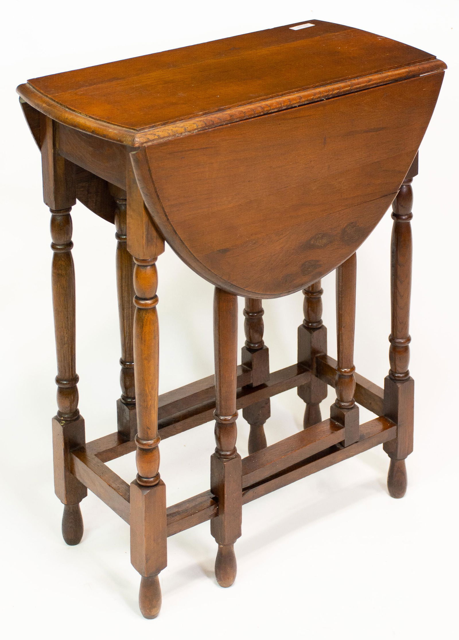 Small Oak Drop Leaf Table With Turned Legs
