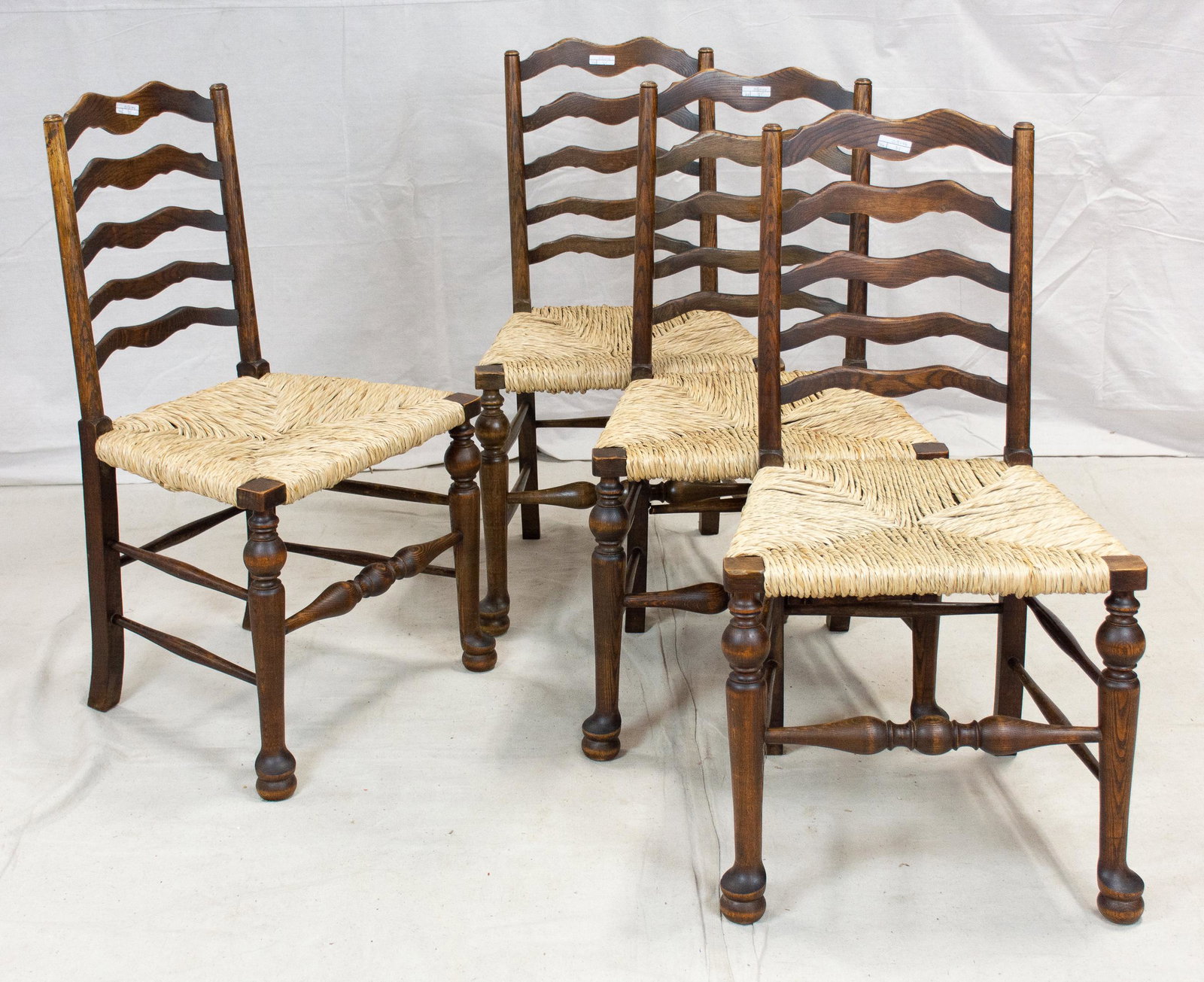 Set Of 4 Oak Ladder Back Chairs (1 of 3)