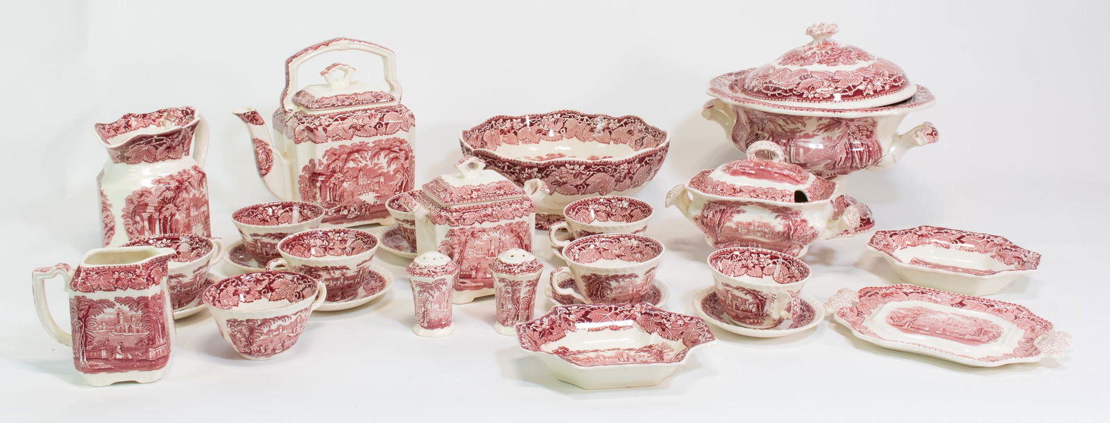 27pcs Masons Vista Red / White Ironstone China (1 of 4)
