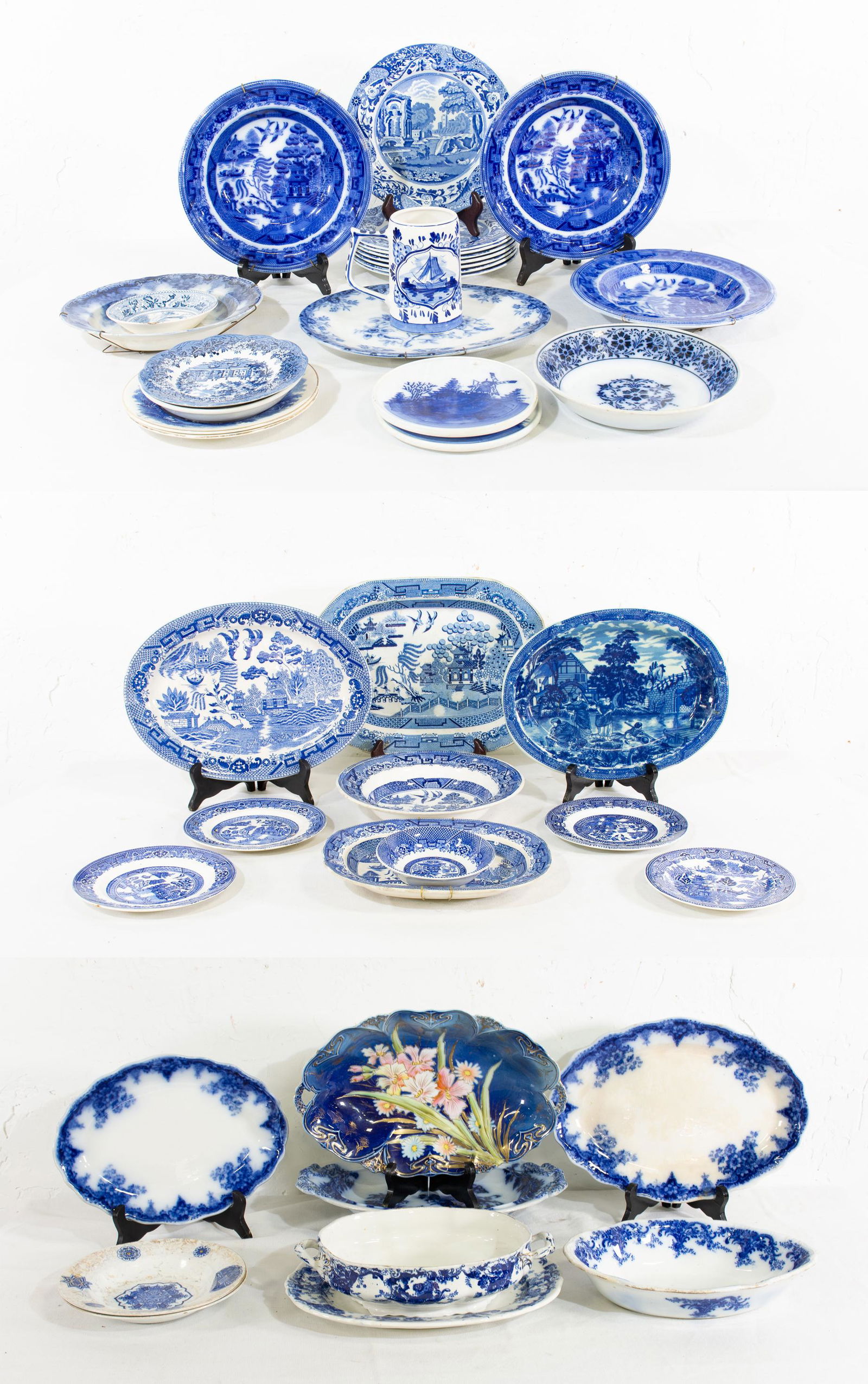 41pcs Assorted Blue / White China / Flow Blue (1 of 5)
