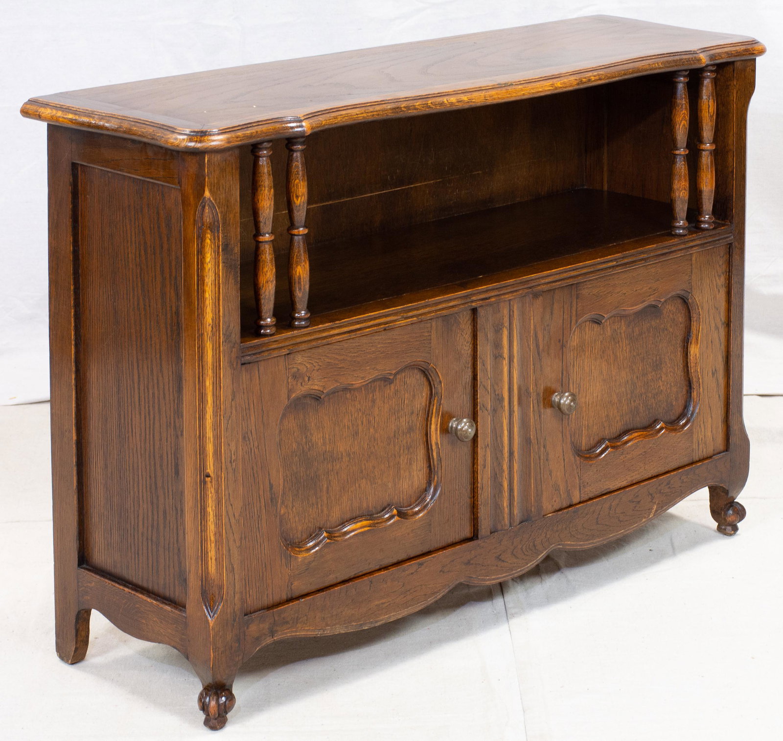 Low Dark Oak French Style 2 Door Cabinet (1 of 3)