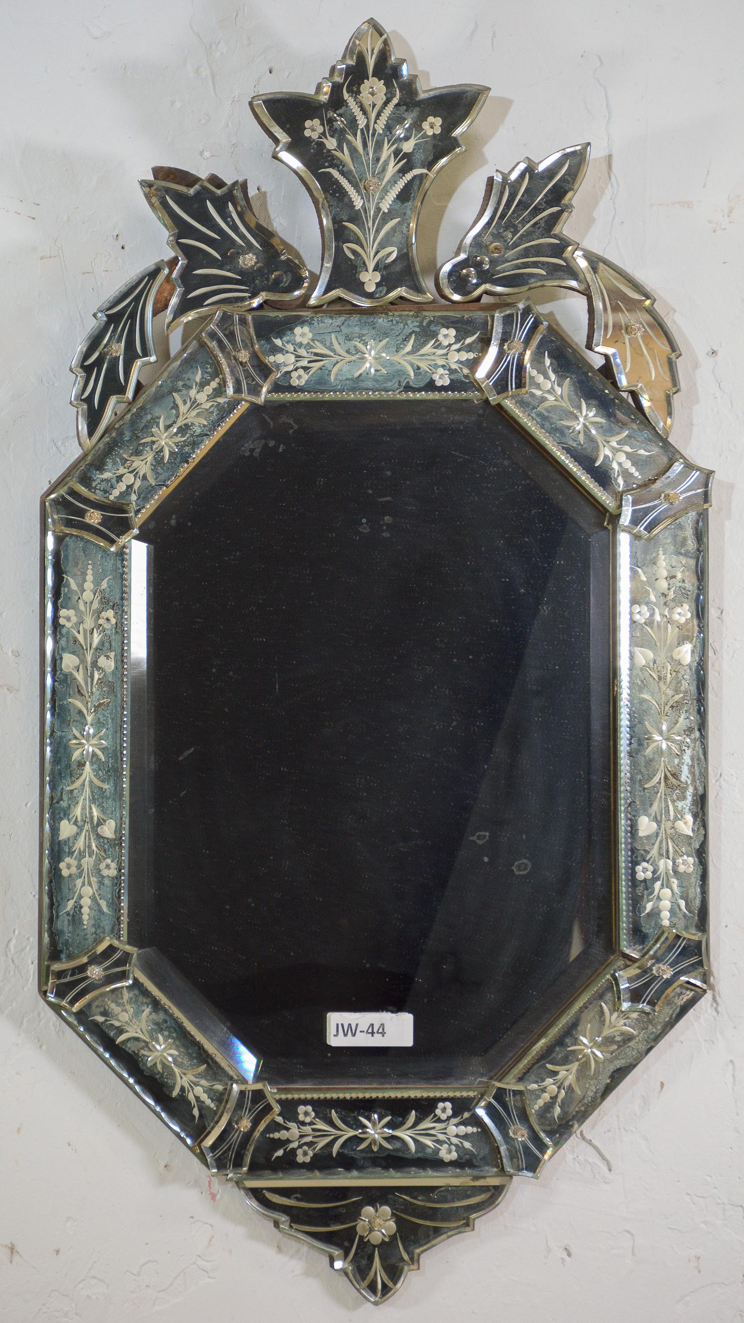 Venetian Style Etched Glass Beveled Mirror #2 (1 of 2)