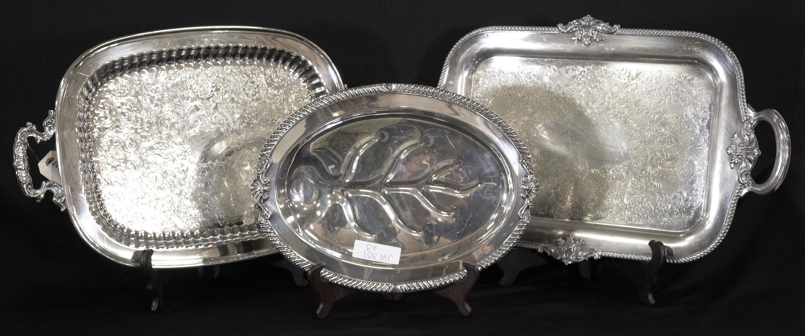 Three Silver Plate Serving Trays (1 of 4)