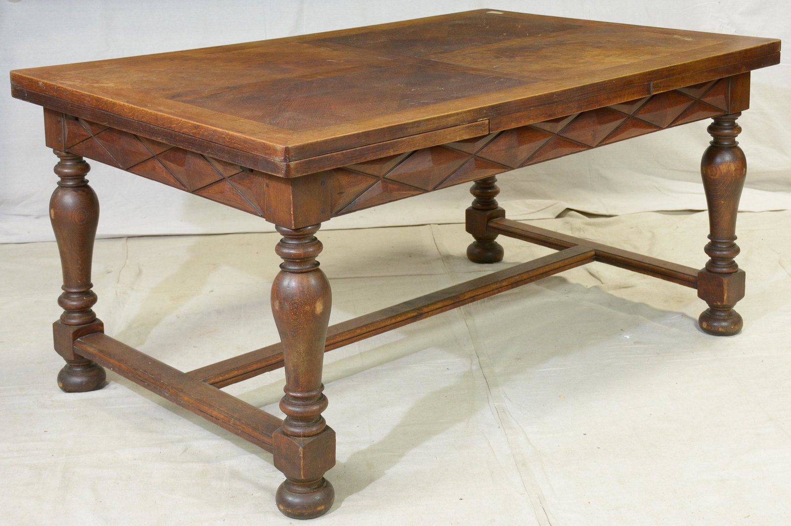 European Oak Draw Leaf Dining Table (1 of 3)