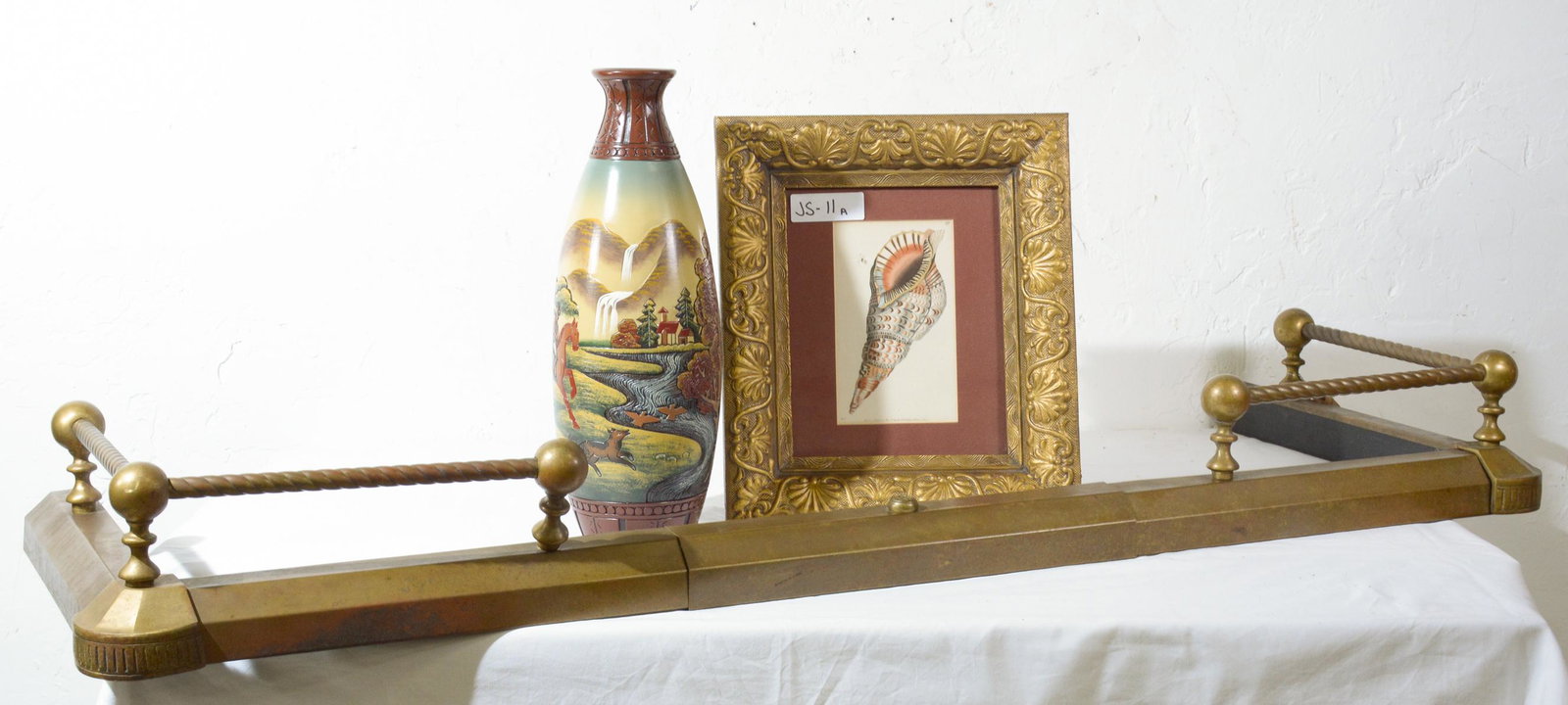 Fire Surround, Asian Vase & Sea Shell Art (1 of 2)