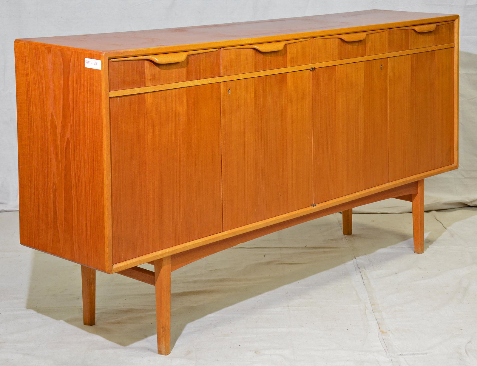 Scandinavian Mid Century Sideboard - Folded handles: Scandinavian Mid Century Sideboard - Folded handles - 36 in tall x 73 x 16
