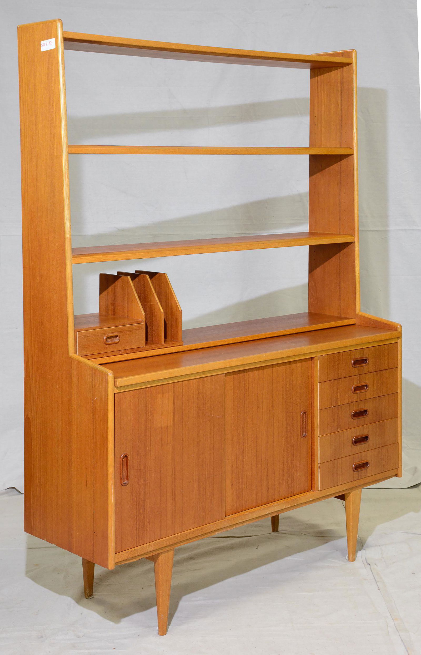 Scandinavian Modern Bookshelf / Pull Out Desk (1 of 8)