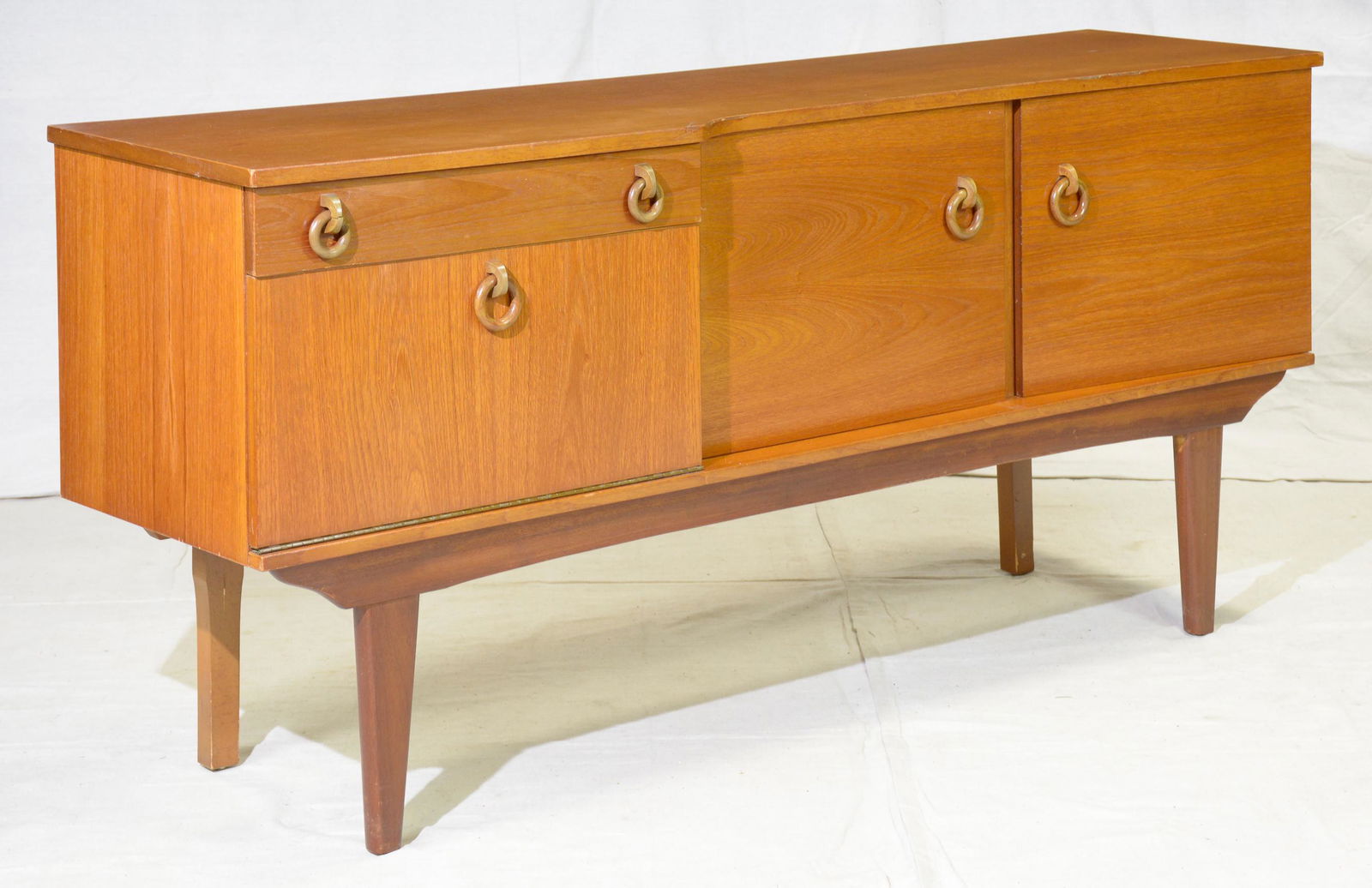 Mid Century Modern Teak Sideboard- Wood Ring Pulls (1 of 6)